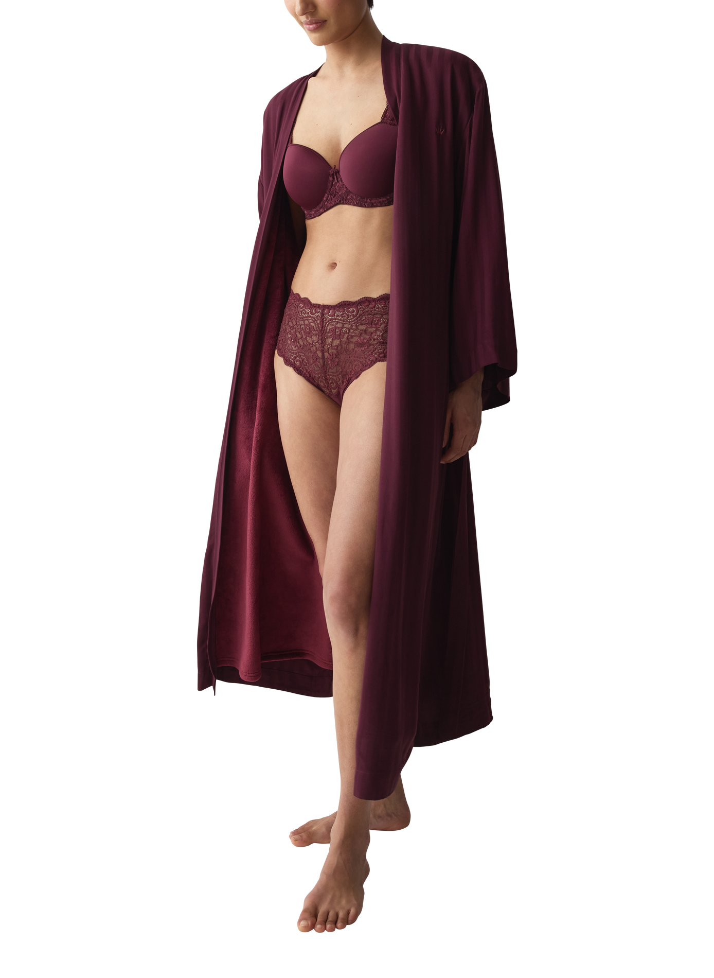 Plain belted dressing gown TRIUMPH Red