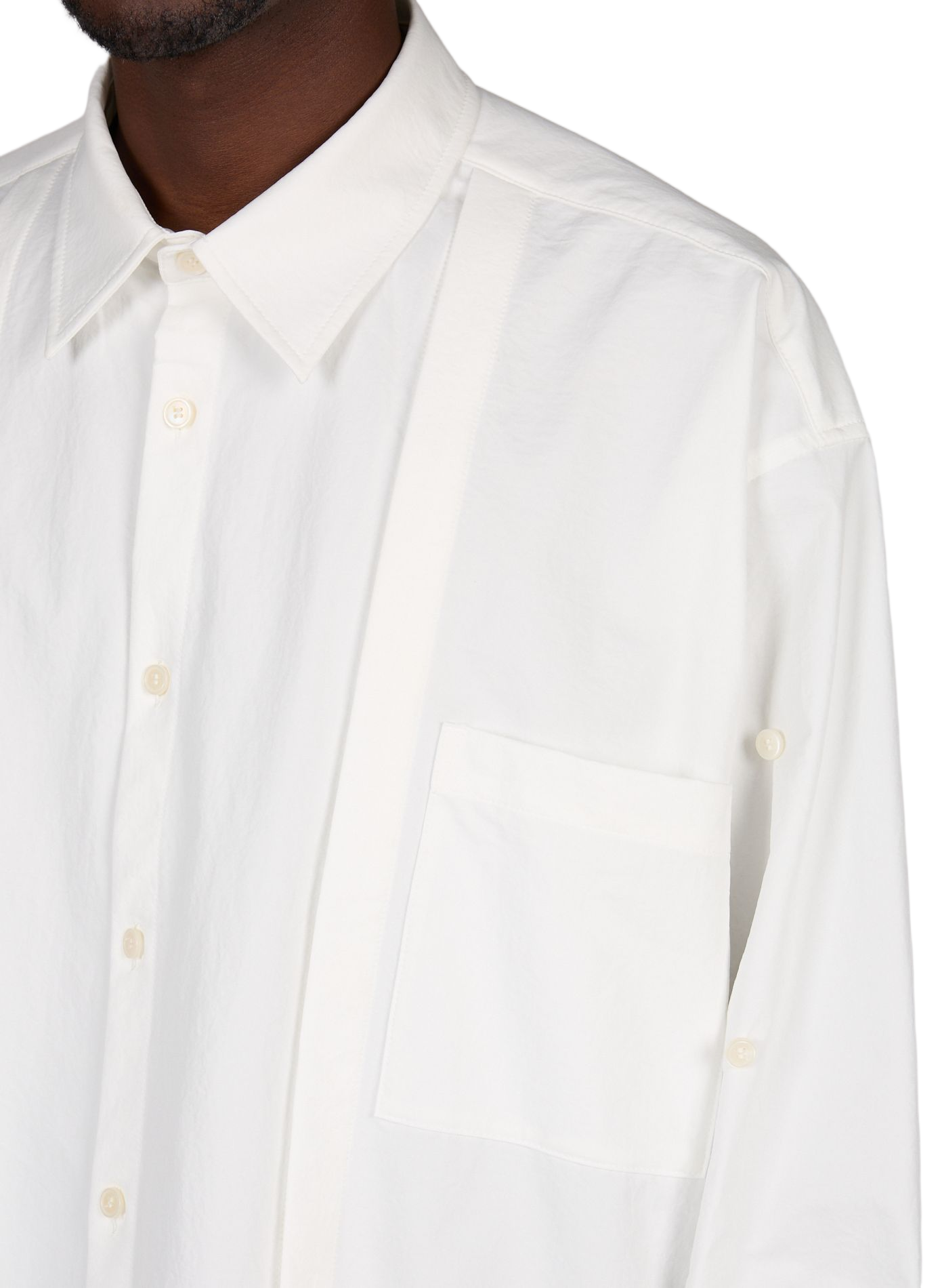 Wide multifunctional detachable shirt | White WANSIE Men