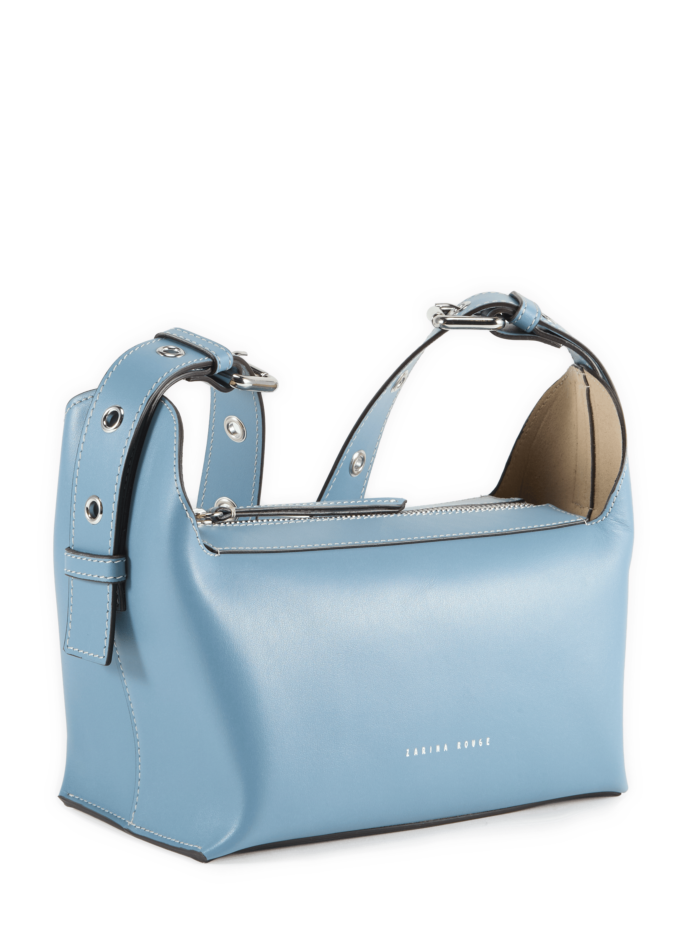 Charlie cow leather handbag ZARINA ROUGE Blue