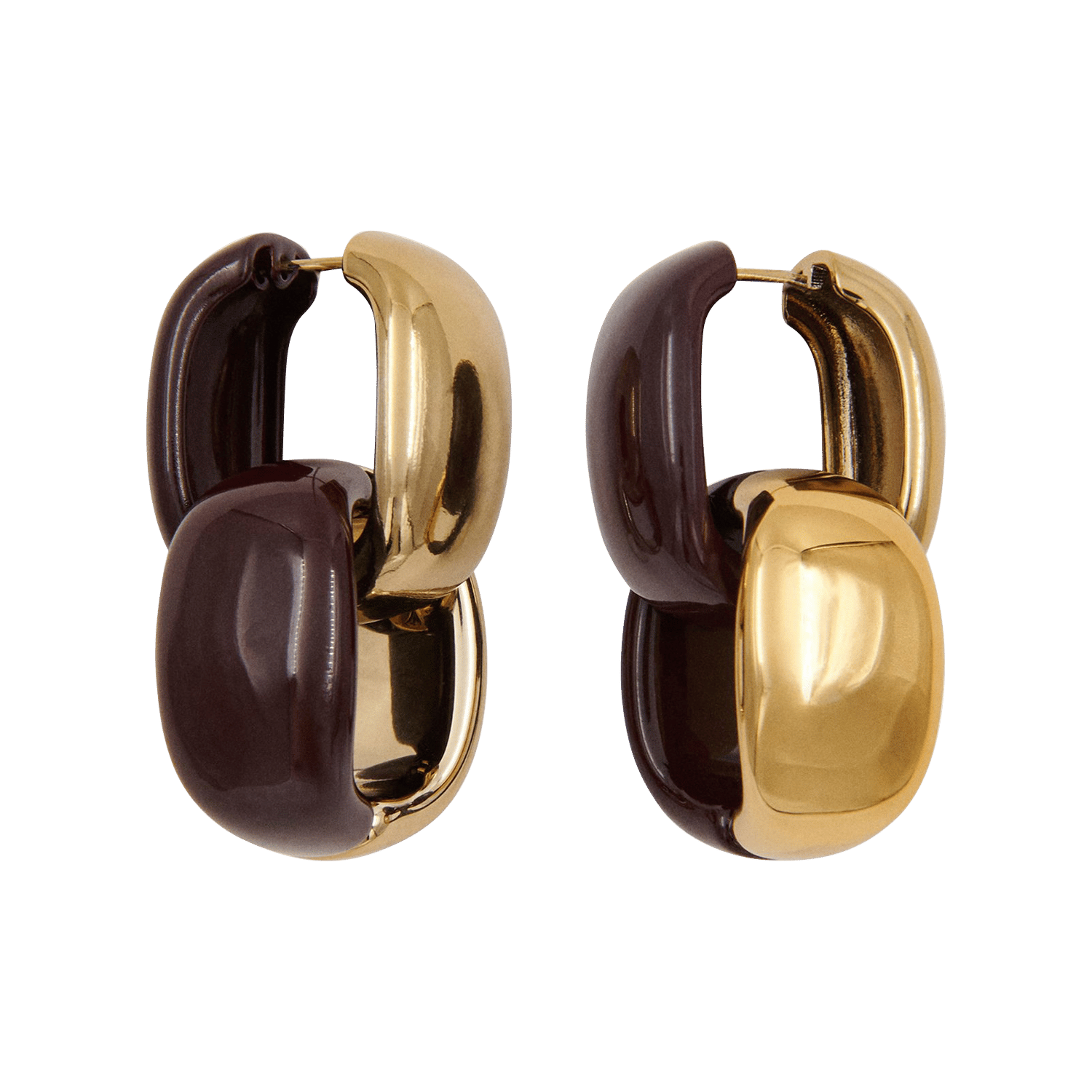 Boucles d'oreilles pendantes à doubles anneaux karrie ESSENTIEL ANTWERP Marron
