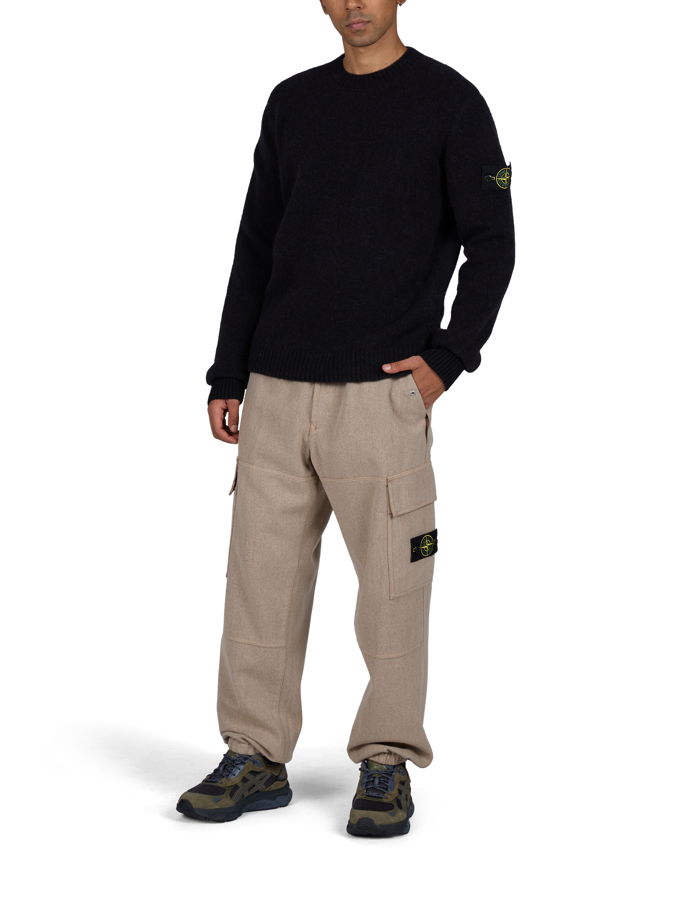 Einfarbiger, weiter Pullover aus Wollmischung STONE ISLAND Schwarz