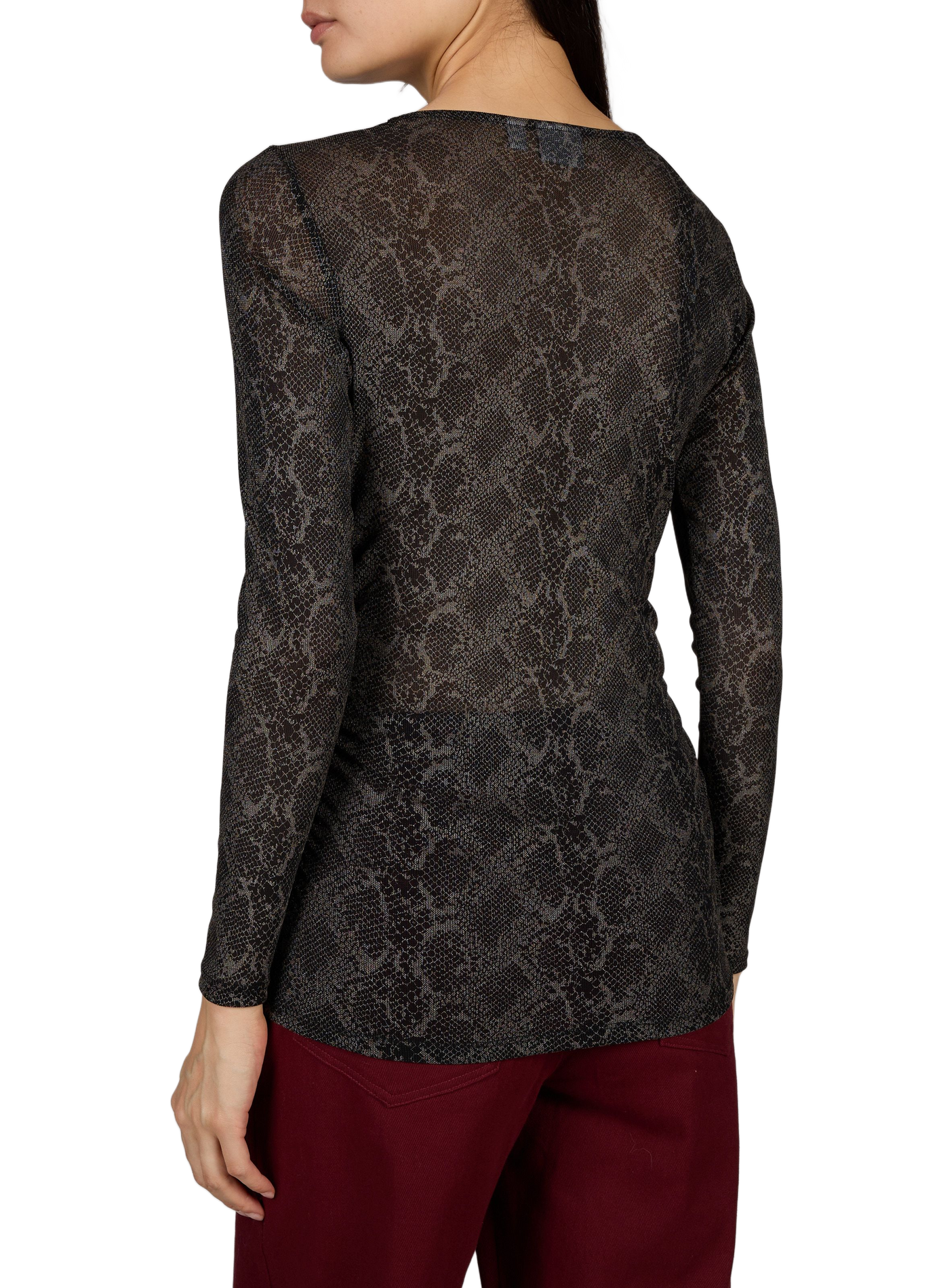 Fitted Printed Top VILA Black