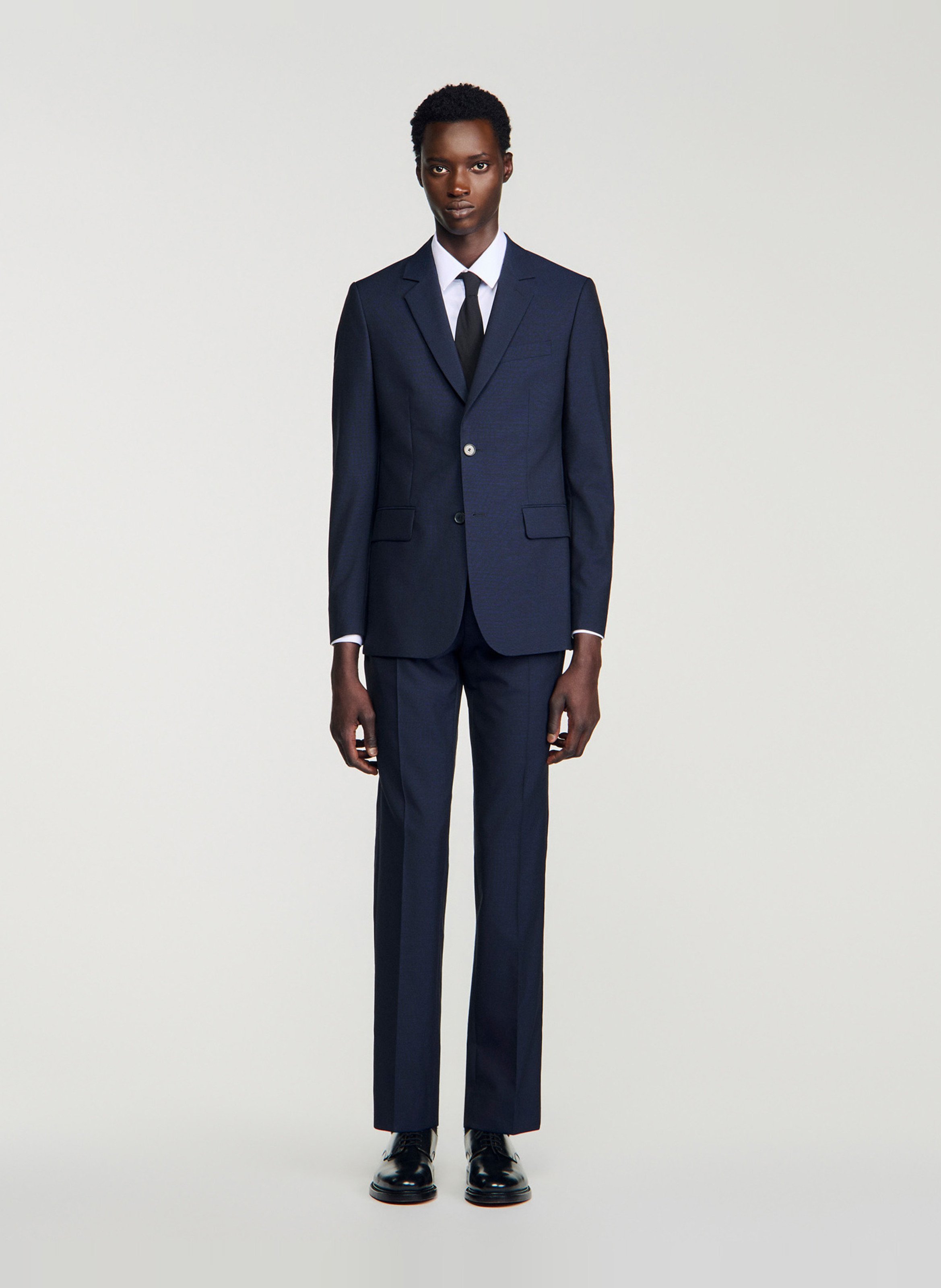 Veste de costume en laine SANDRO Bleu