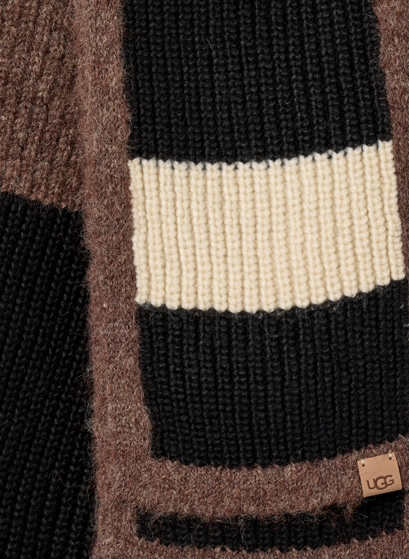 Striped hooded scarf UGG Black