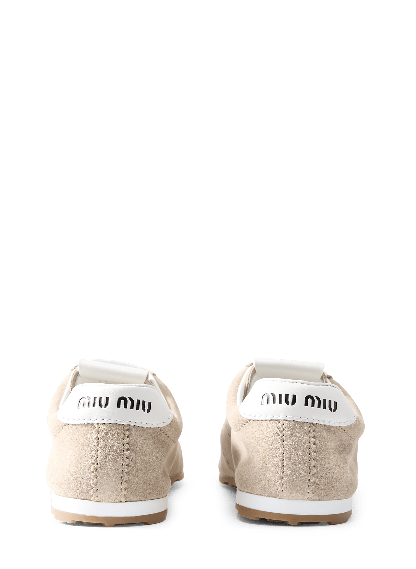 Baskets Plume en cuir de veau suédé MIU MIU Beige