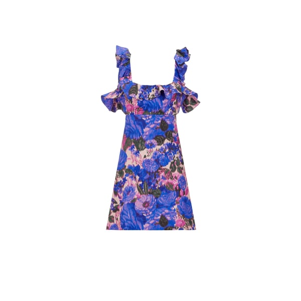 Robe cintrée à volants