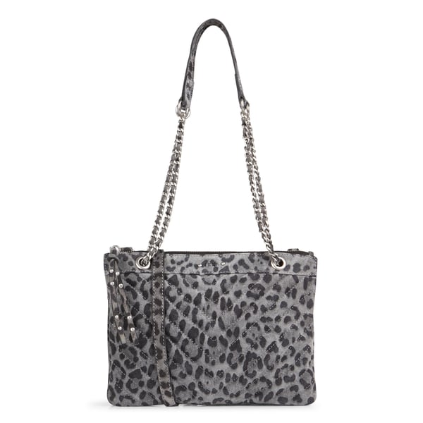 Sac pochette en cuir velours imprimé
