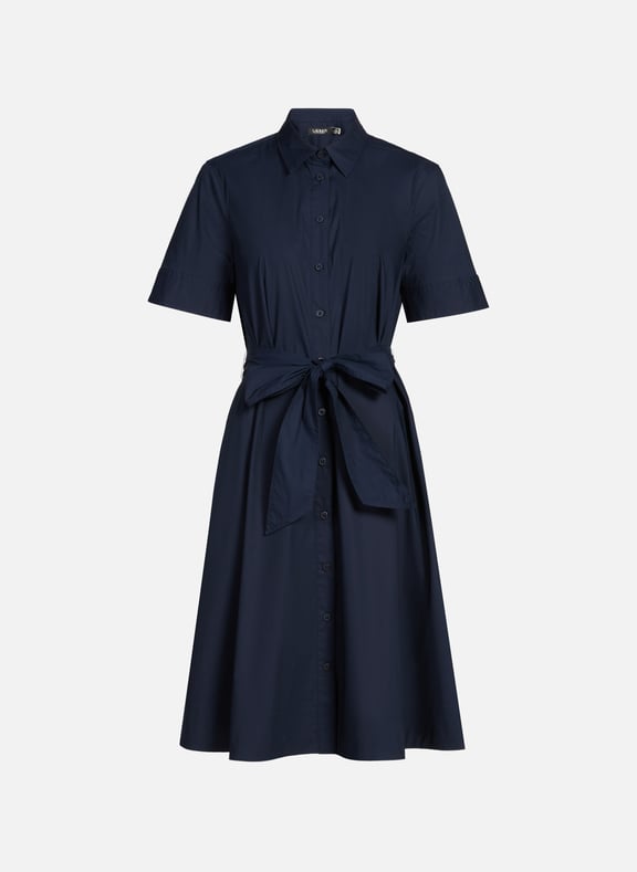 Midi dress with belt Blue by LAUREN LAUREN Midi dress with belt Blue