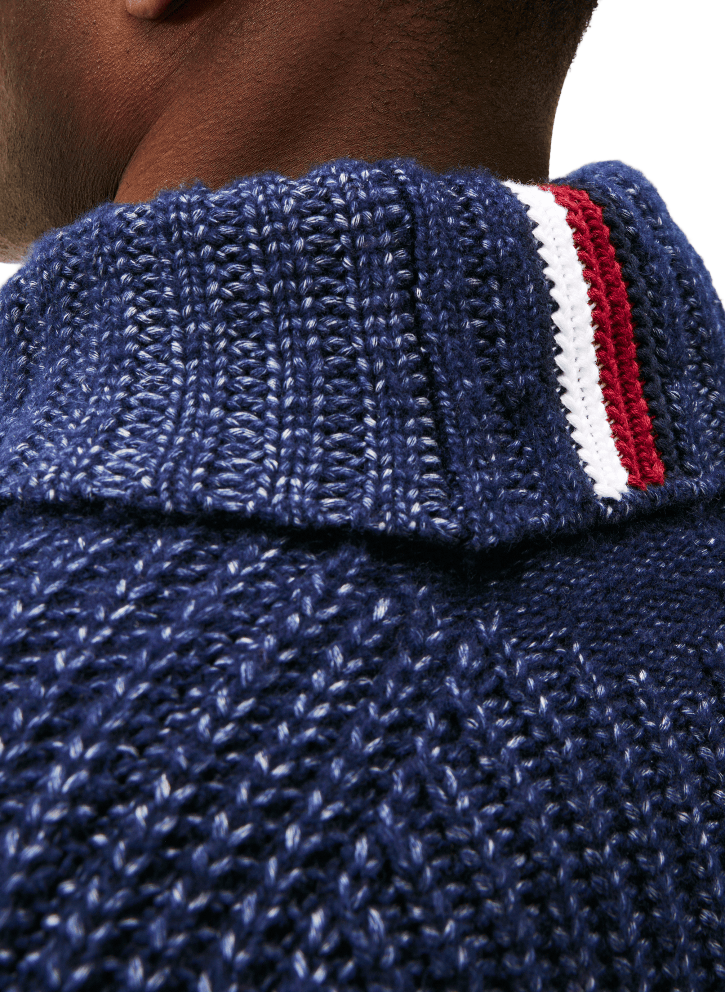 Wool and cotton blend turtleneck sweater TOMMY HILFIGER Blue