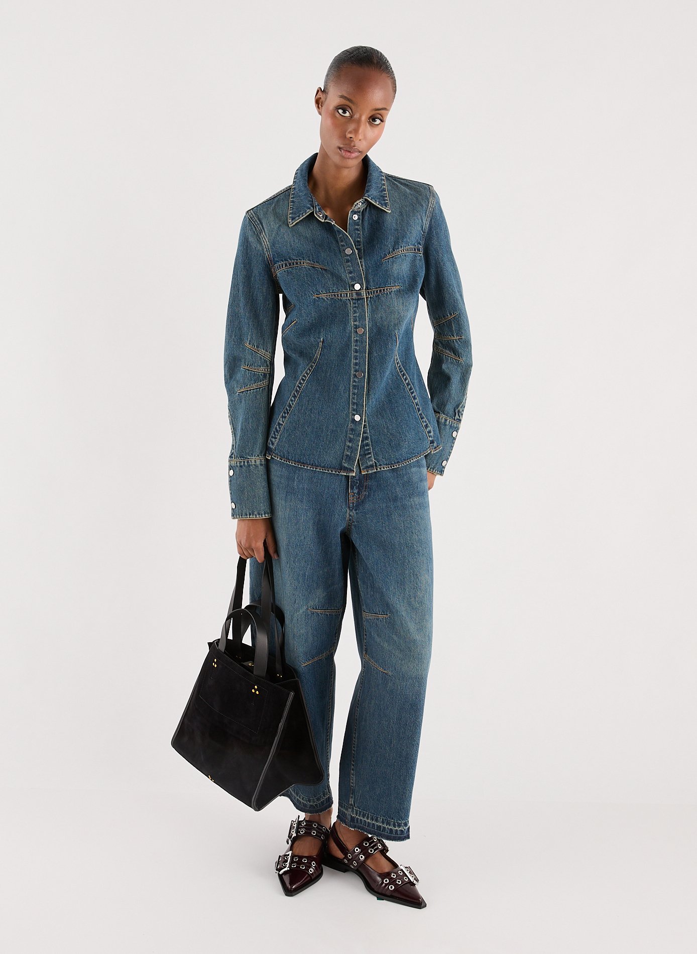 Sac cabas Léon M en croûte de cuir JÉRÔME DREYFUSS Noir