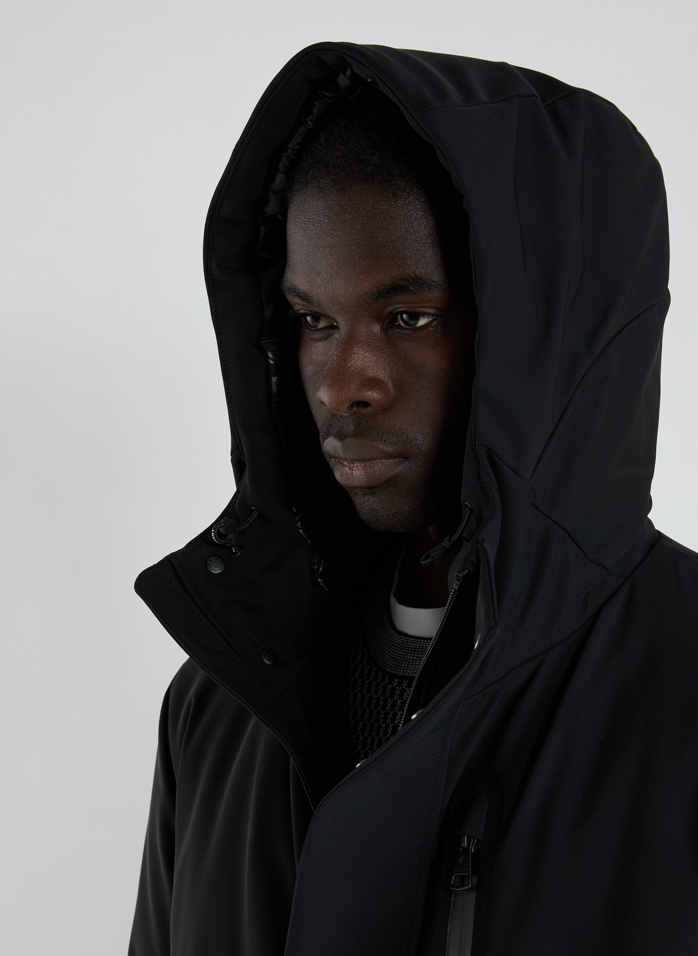 Straight hooded parka STRELLSON Black