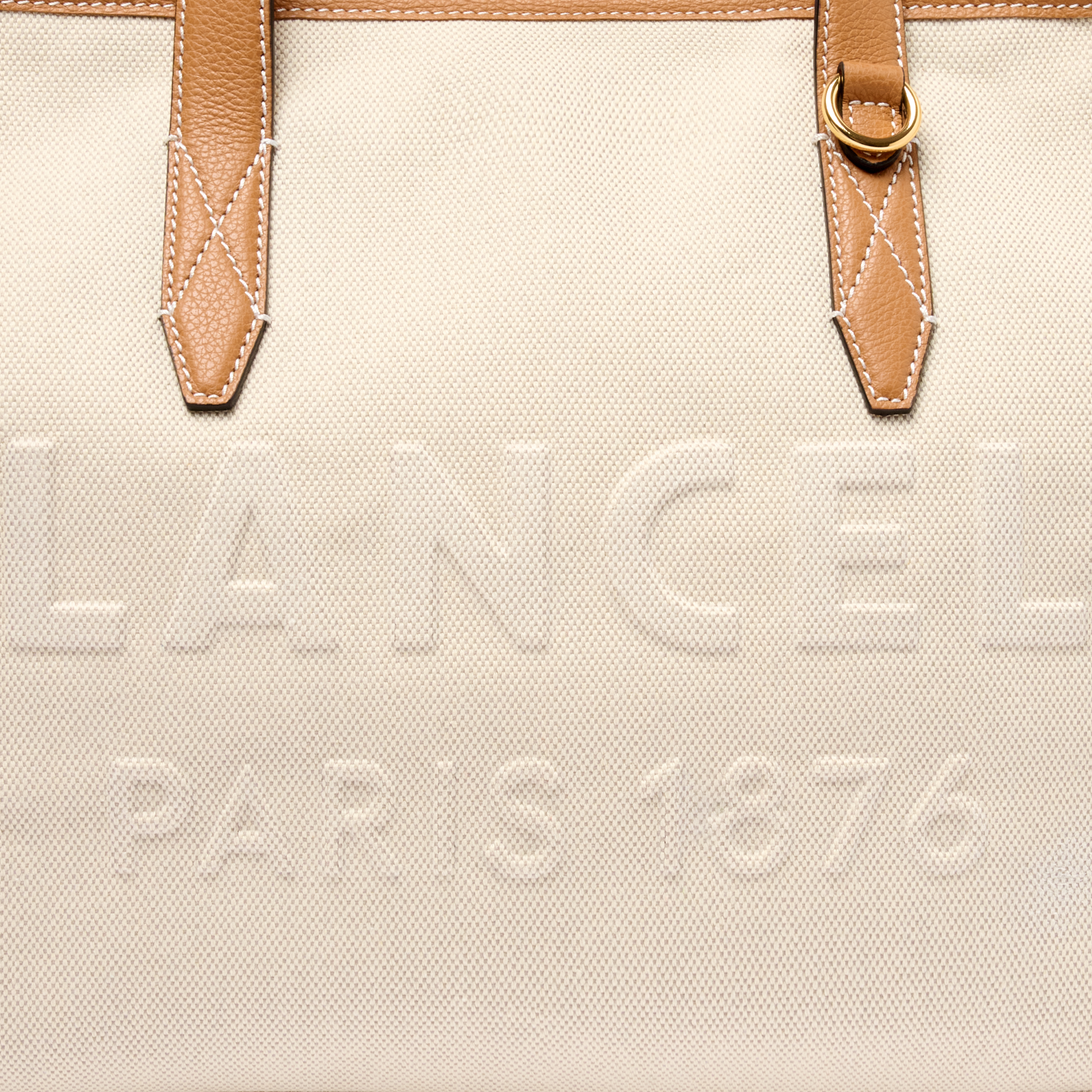 Sac cabas zippé m double porté jour de lancel en coton LANCEL Marron