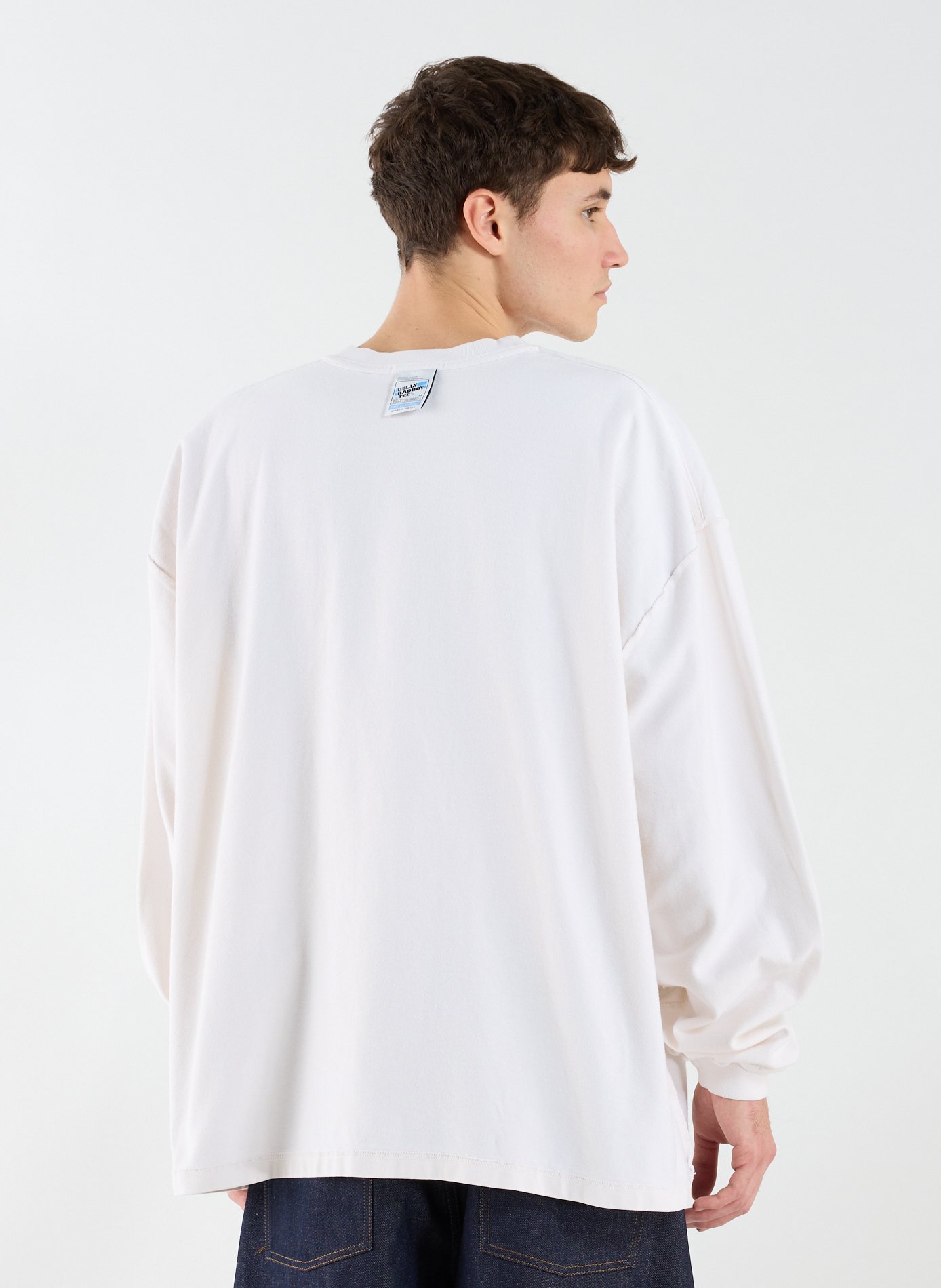 Pull large à col rond en coton WILLY CHAVARRIA Blanc