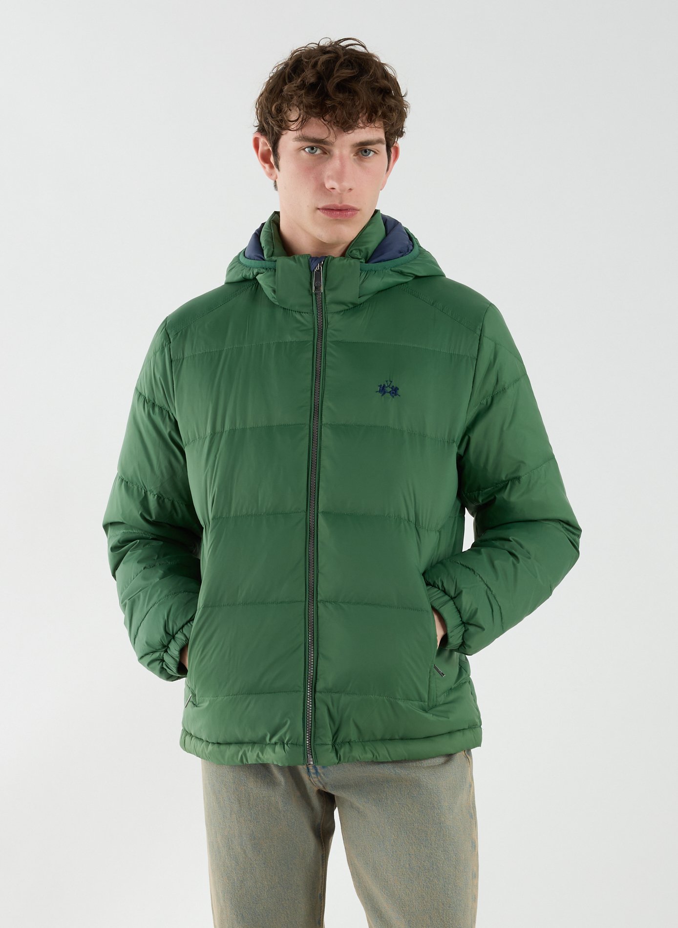 LA MARTINA Long-sleeved jacket with removable hood Green