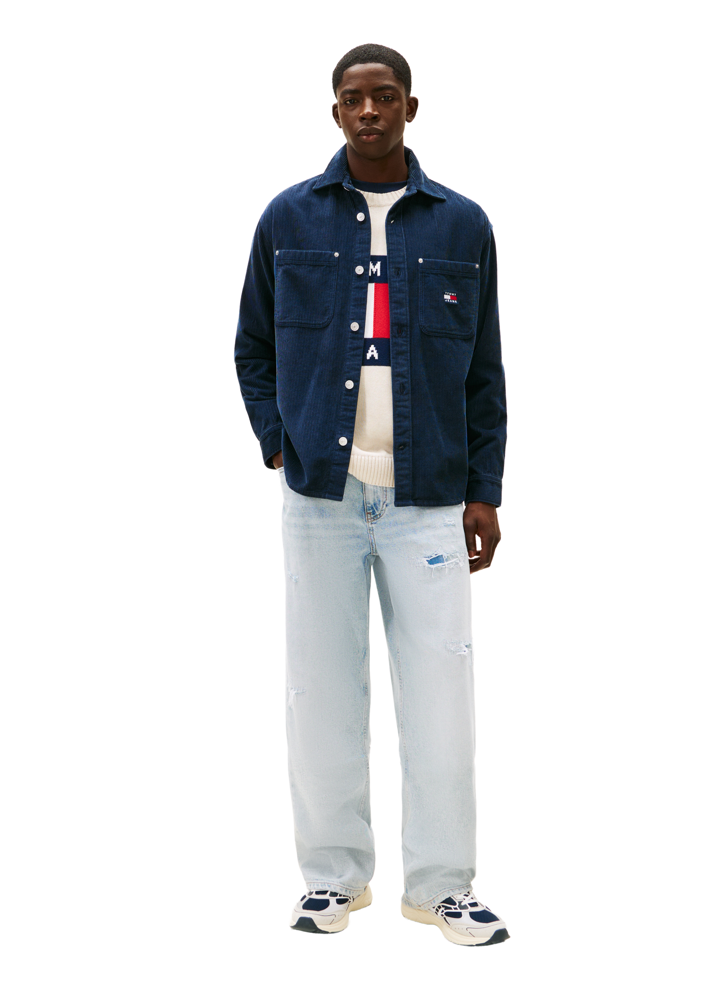 Cotton corduroy shirt TOMMY HILFIGER Blue