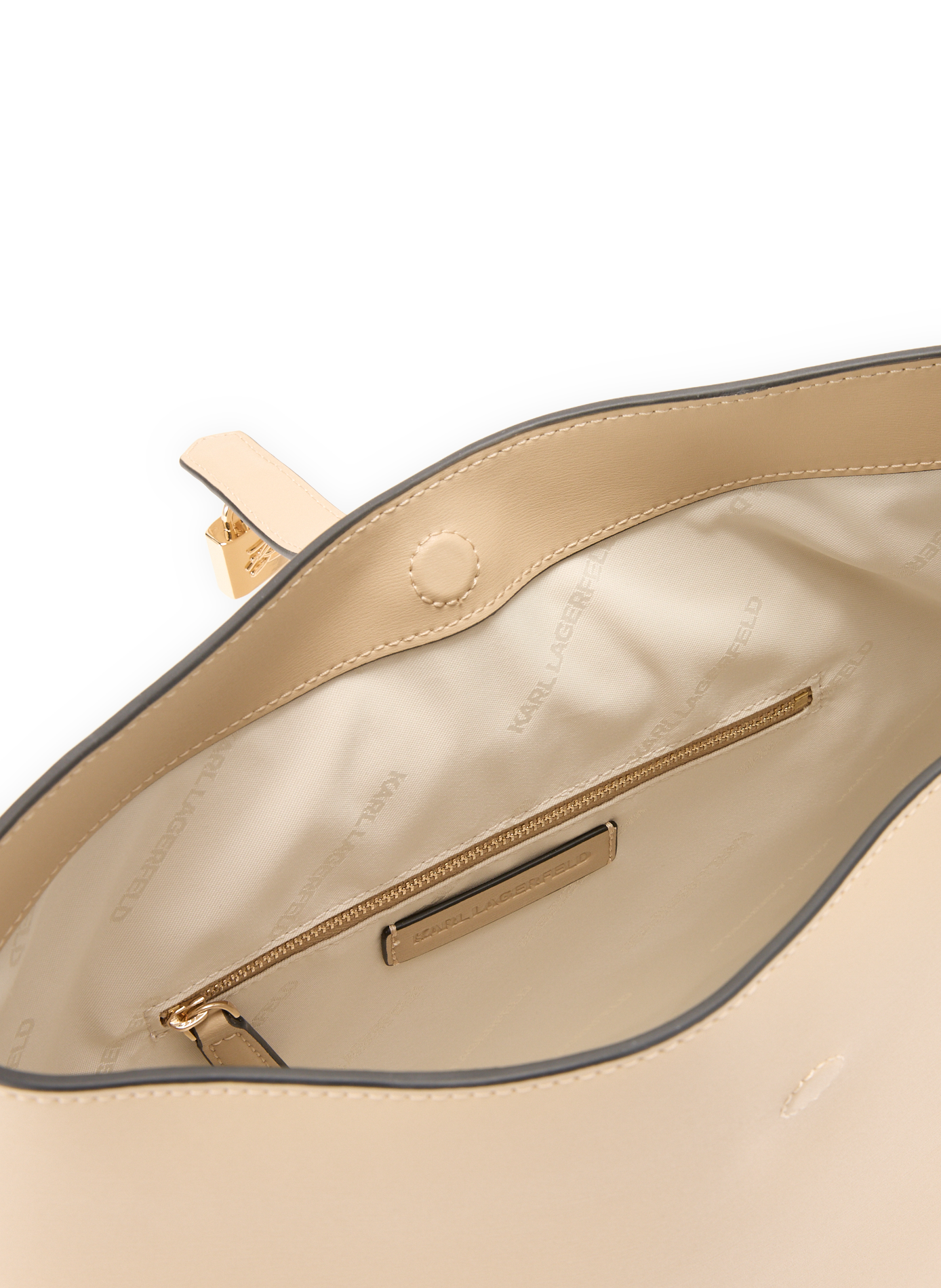 Leather shoulder bag KARL LAGERFELD Beige