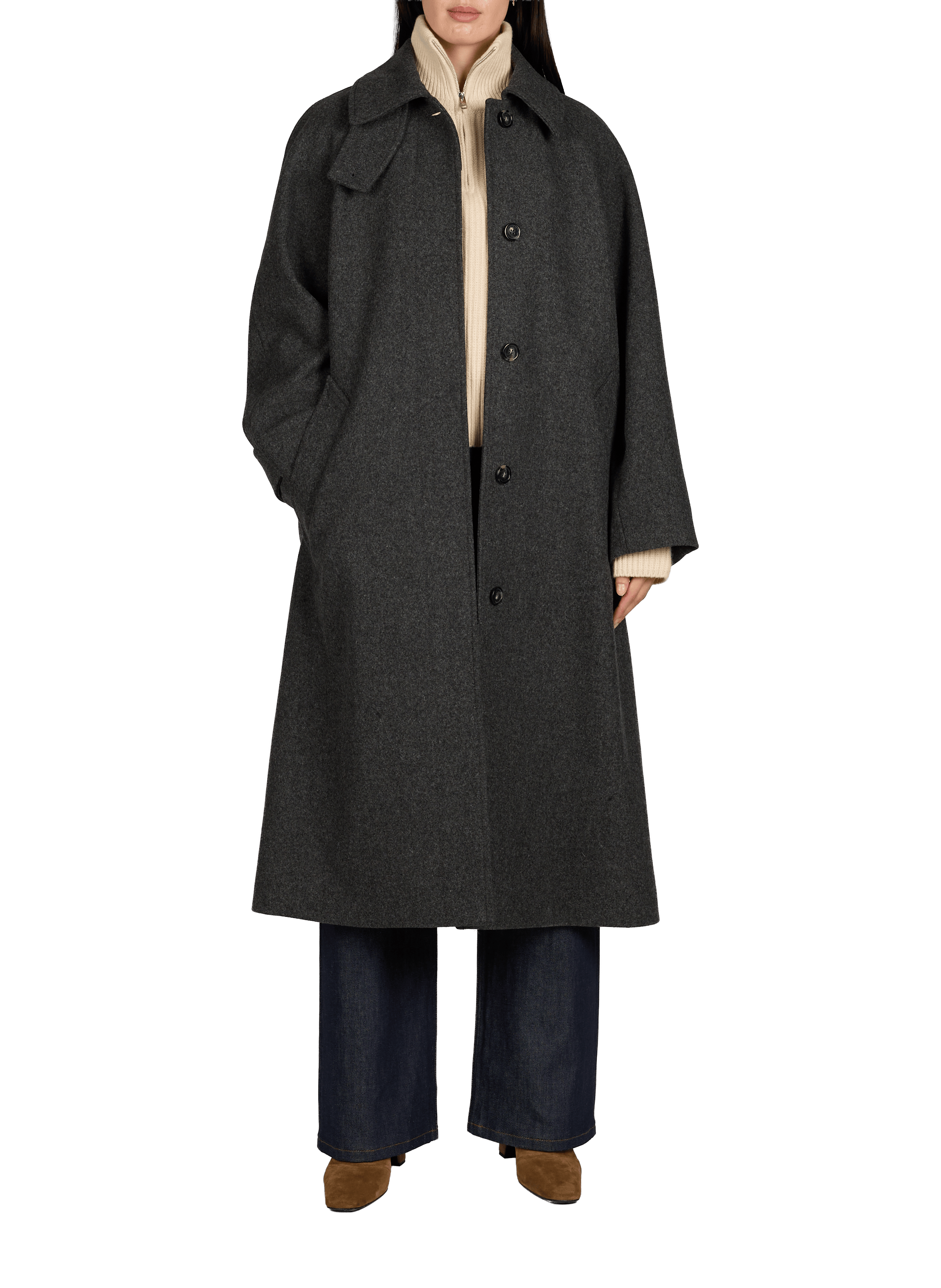Mid-length wool coat A.P.C. Grey