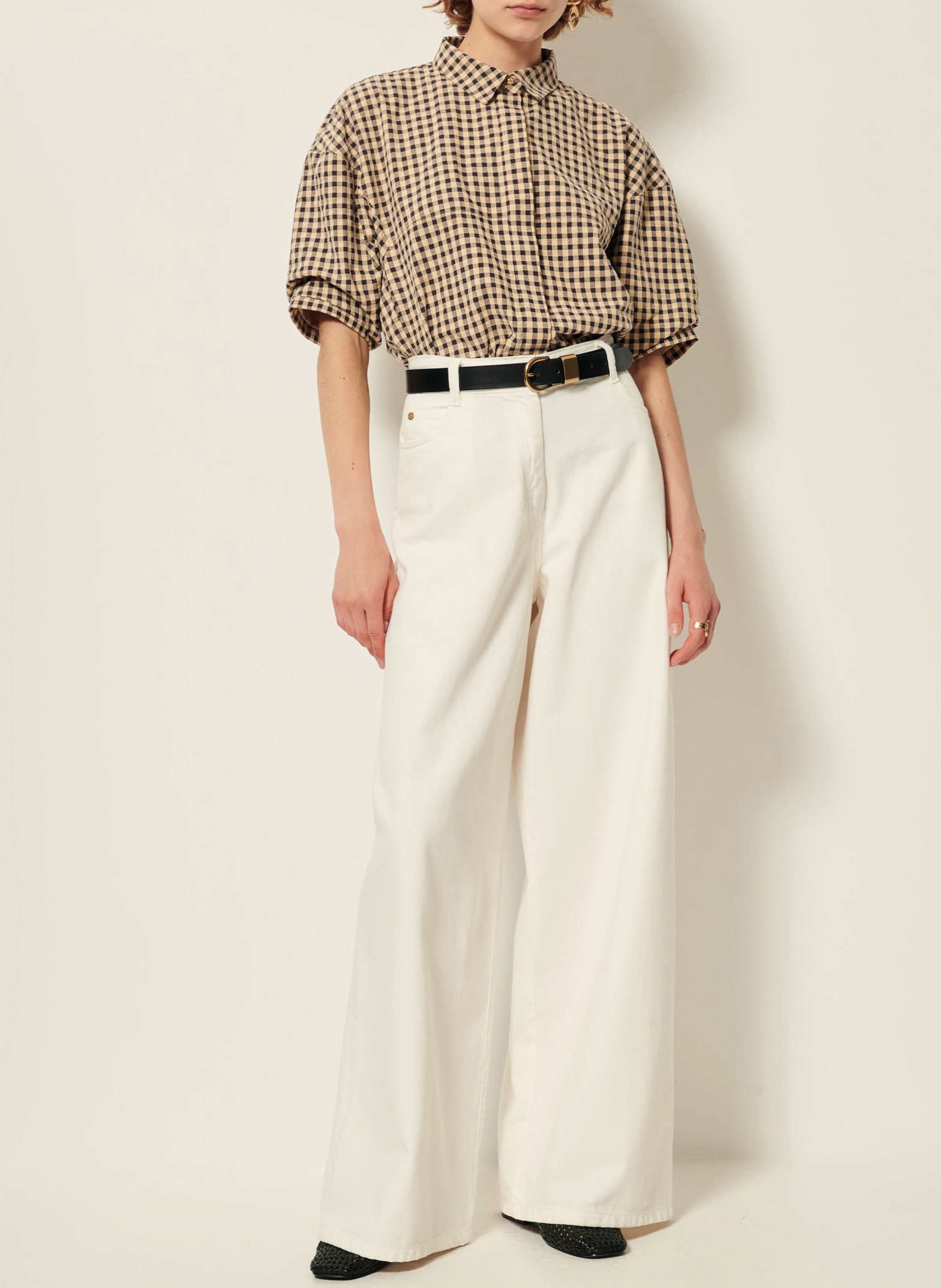 Chemise col classique à rayures florentina SESSUN Beige