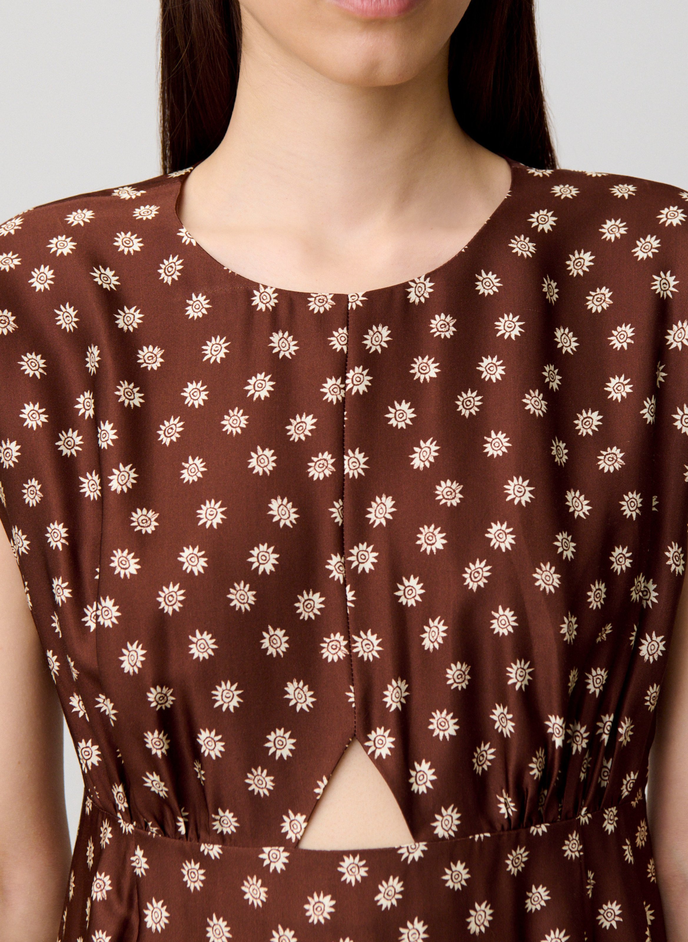 Robe longue col rond imprimé CLAUDIE PIERLOT Multicolore