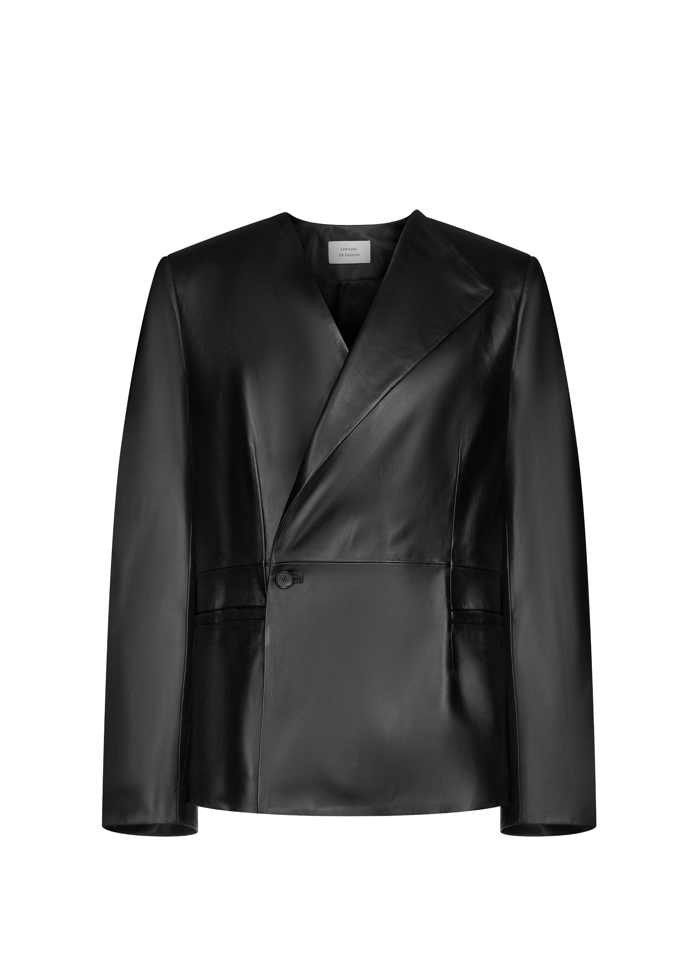 Paoli straight leather jacket in lamb leather LOULOU DE SAISON Black