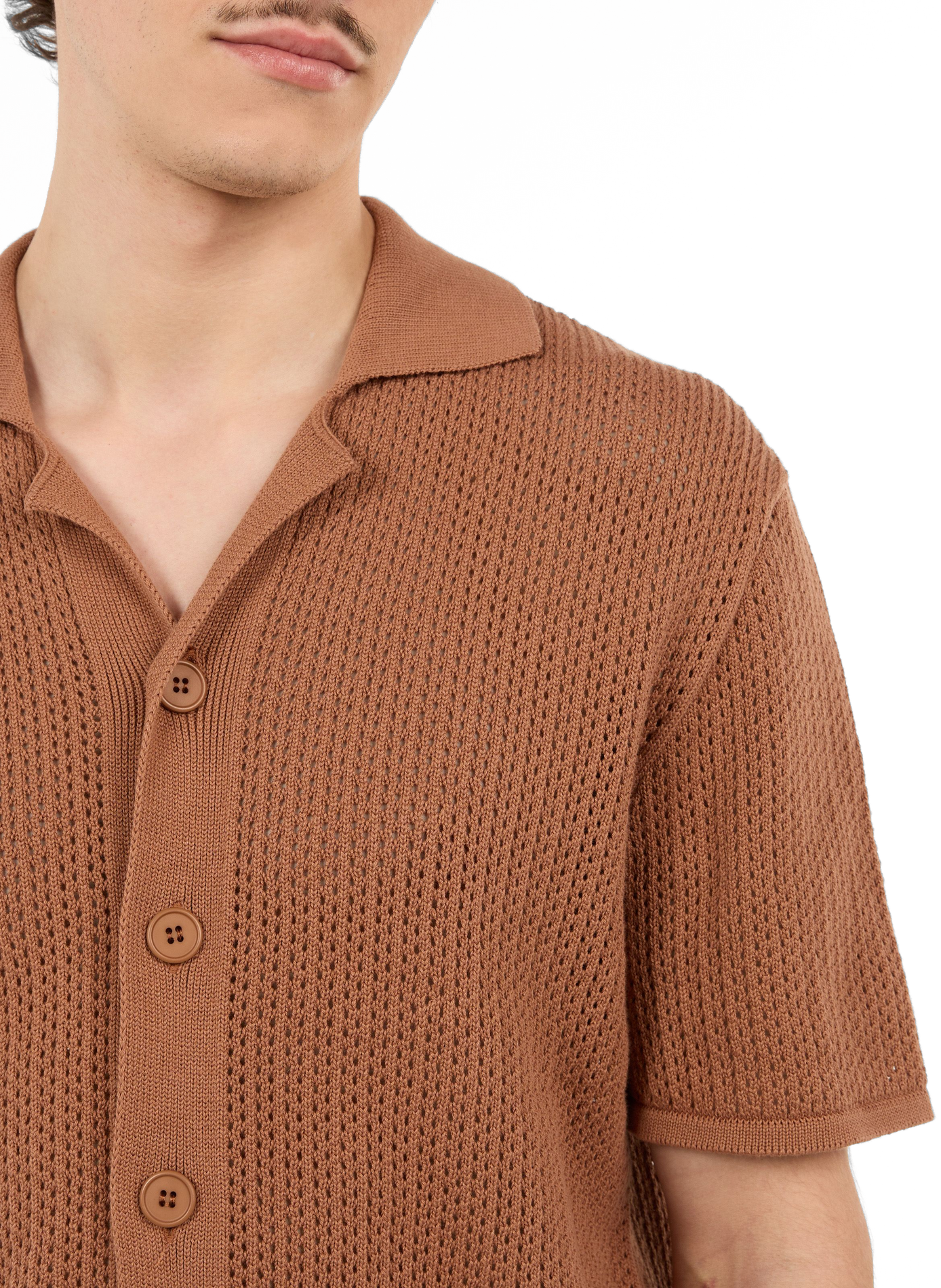 Hesch cotton openwork shirt SAISON 1865 Brown