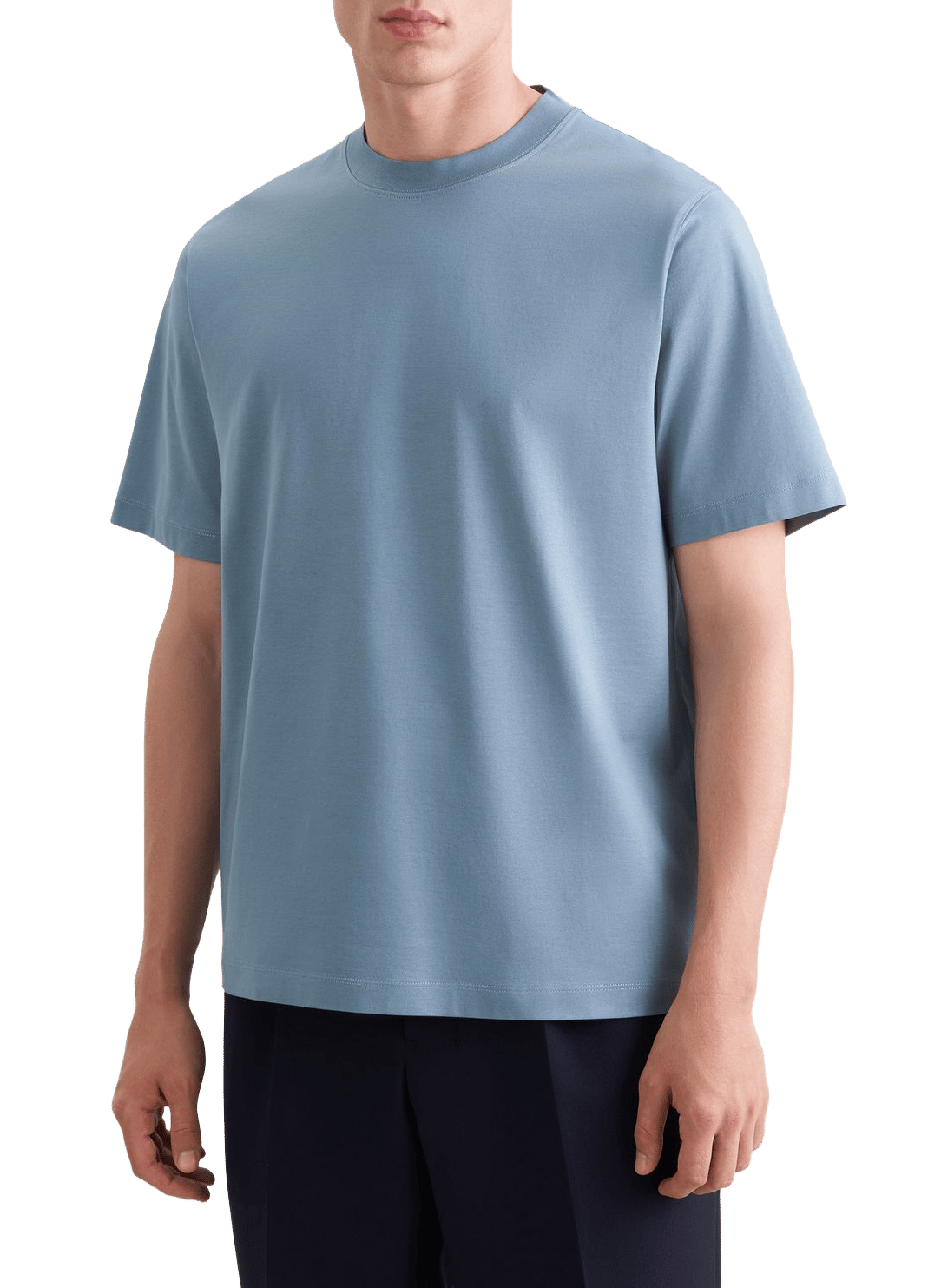 T-shirt uni à col rond en coton mélangé SEIDENSTICKER Vert