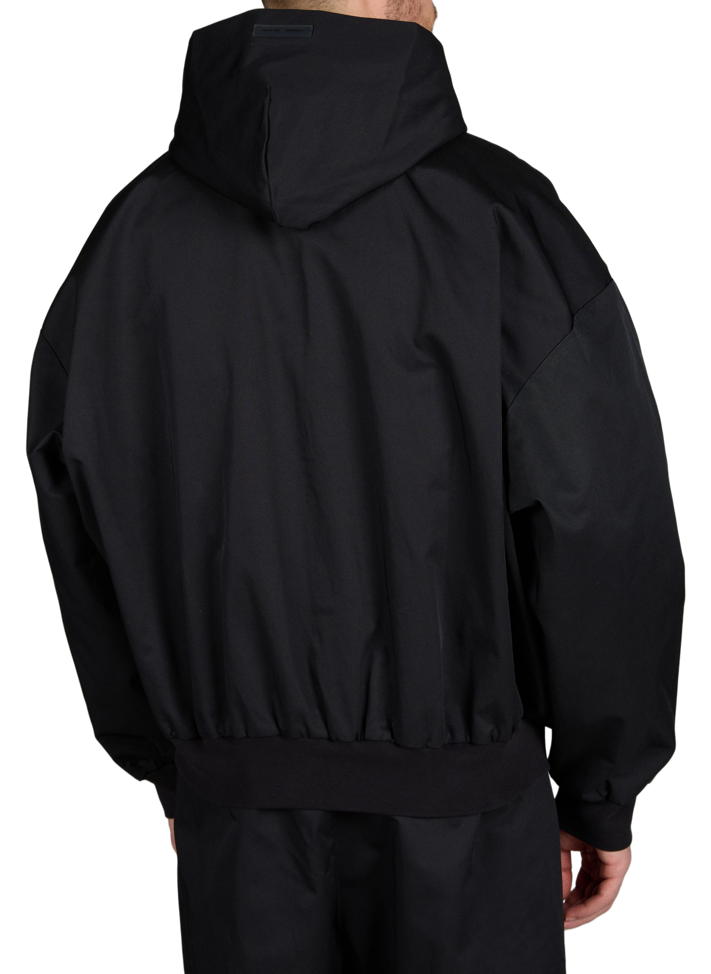 Oversized hooded cotton blend jacket FEAR OF GOD ESSENTIALS Black