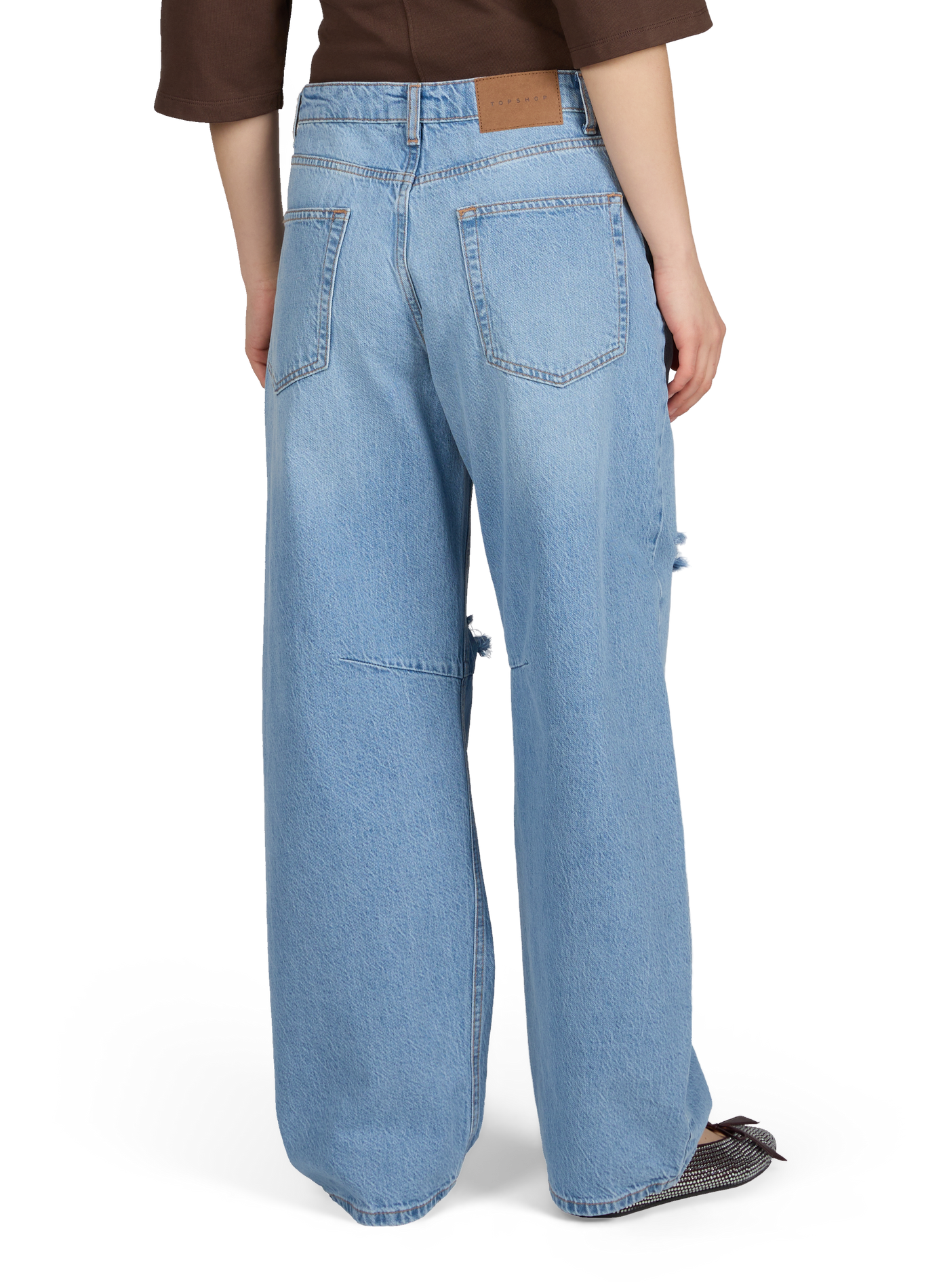 Jean barrel Tsnora en coton TOPSHOP Bleu