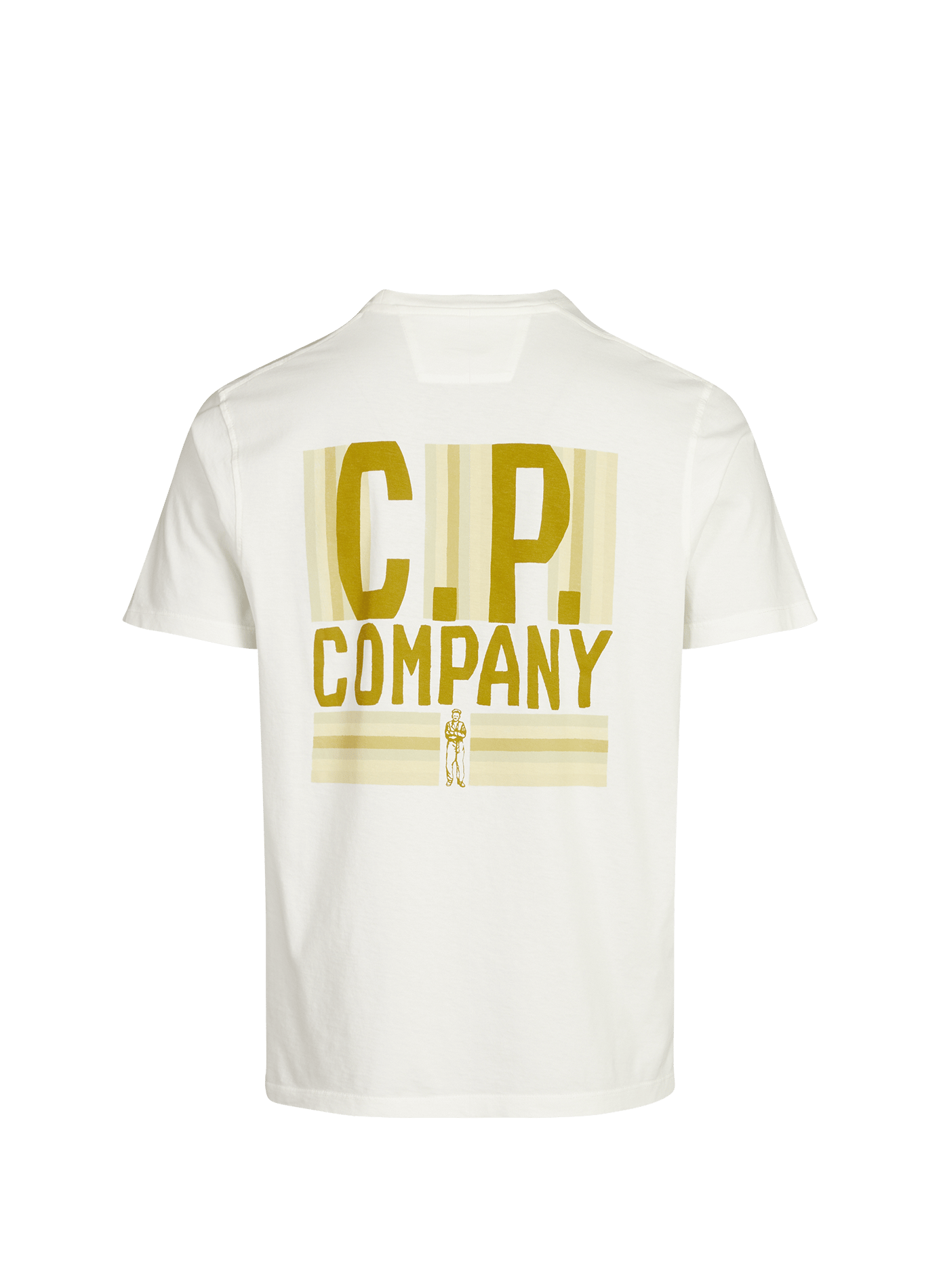 Round neck printed cotton T-shirt CP COMPANY White
