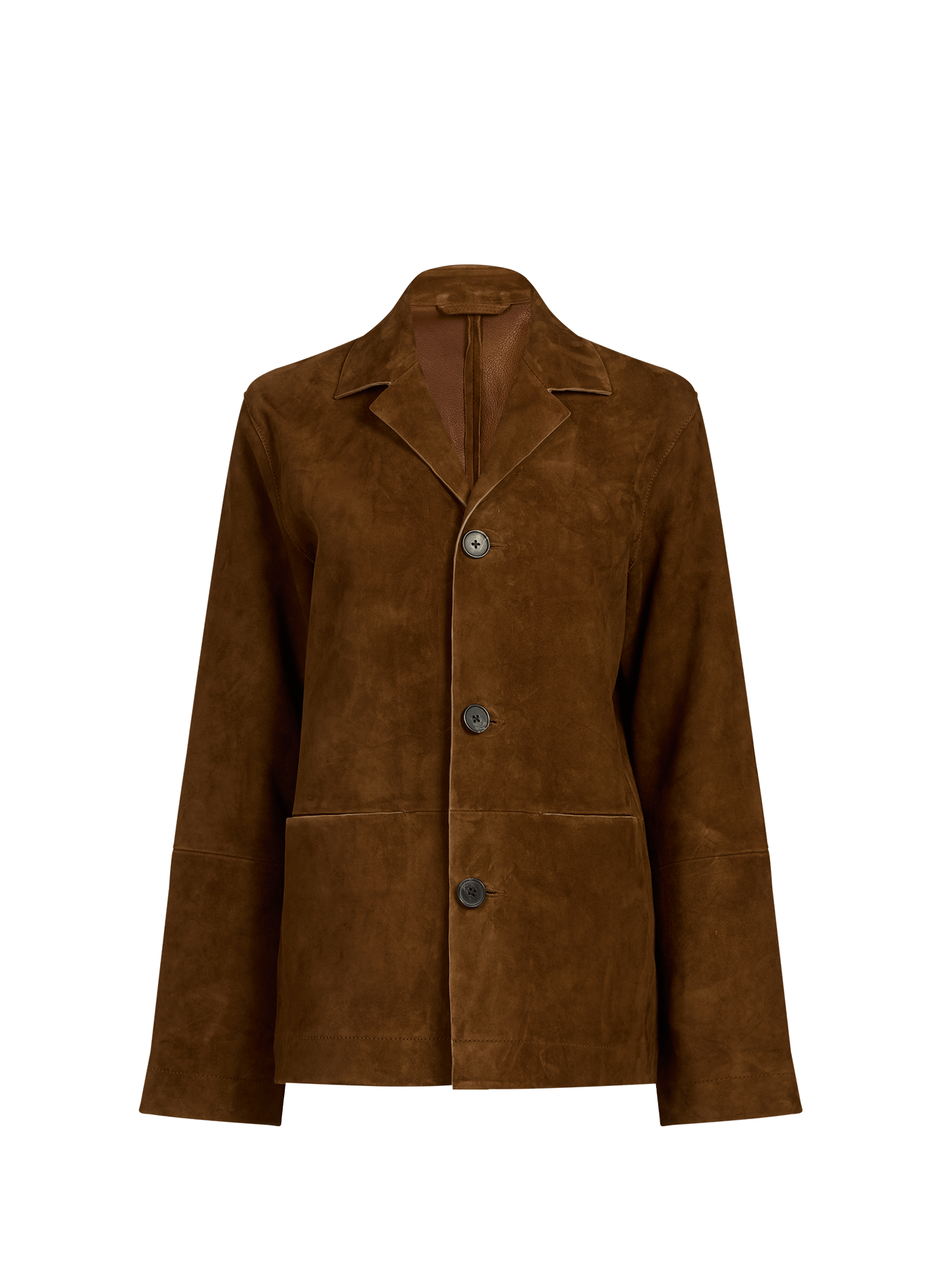 Suede blazer with lapel collar SAISON 1865 Brown