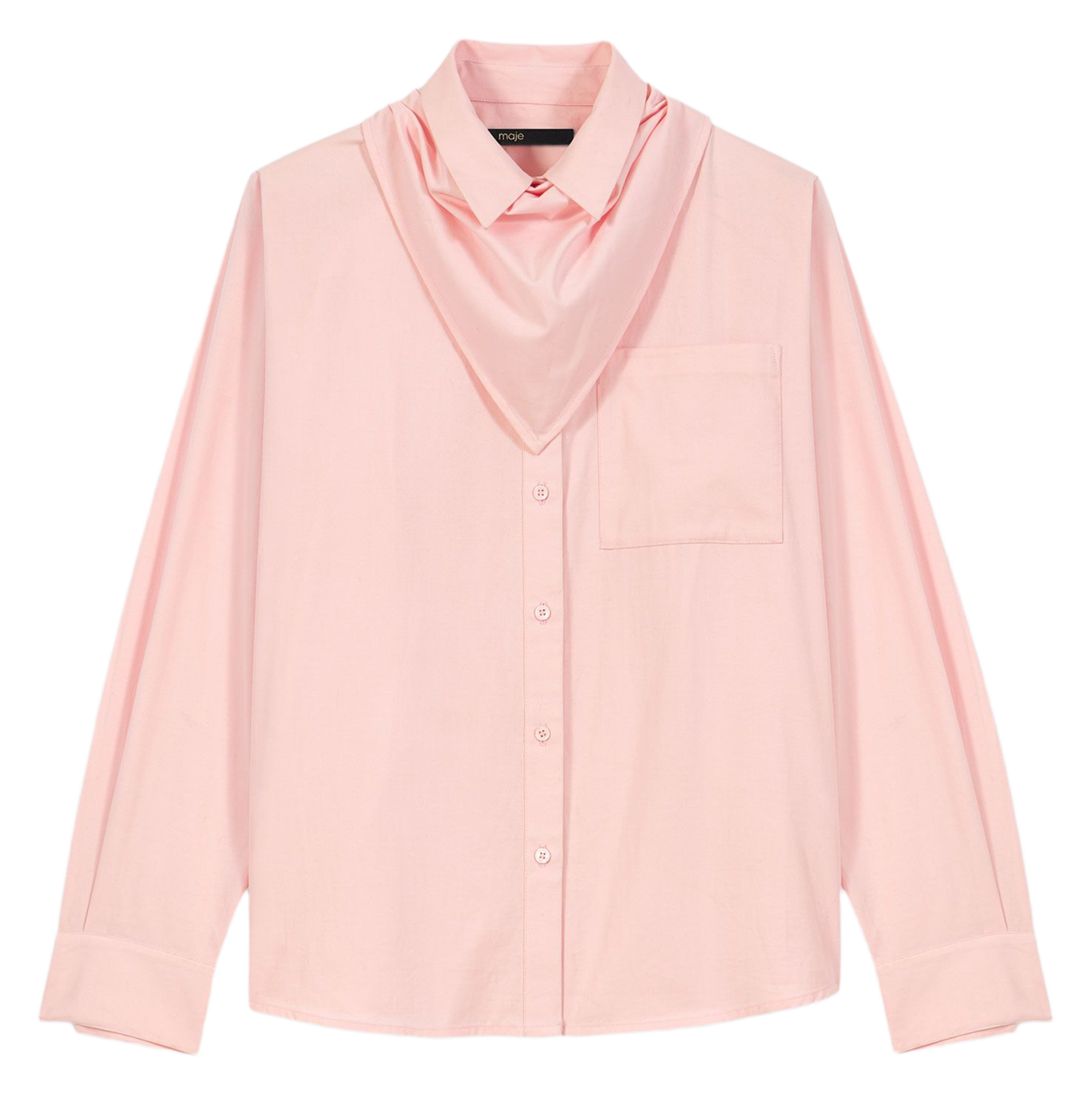 Chemise oversize col classique en coton MAJE Rose