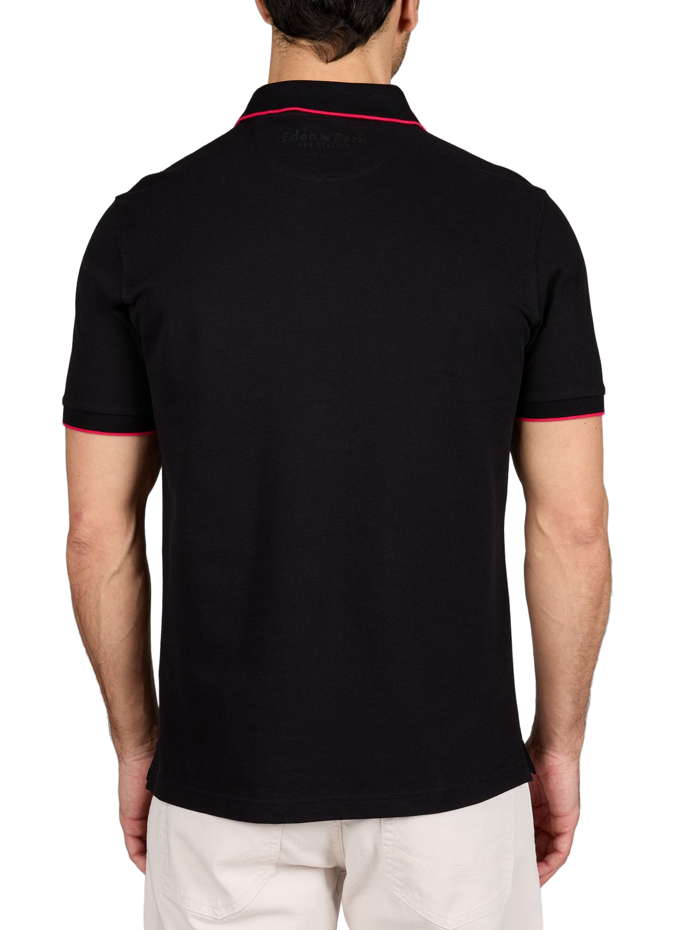 Straight fit short-sleeve polo EDEN PARK Black