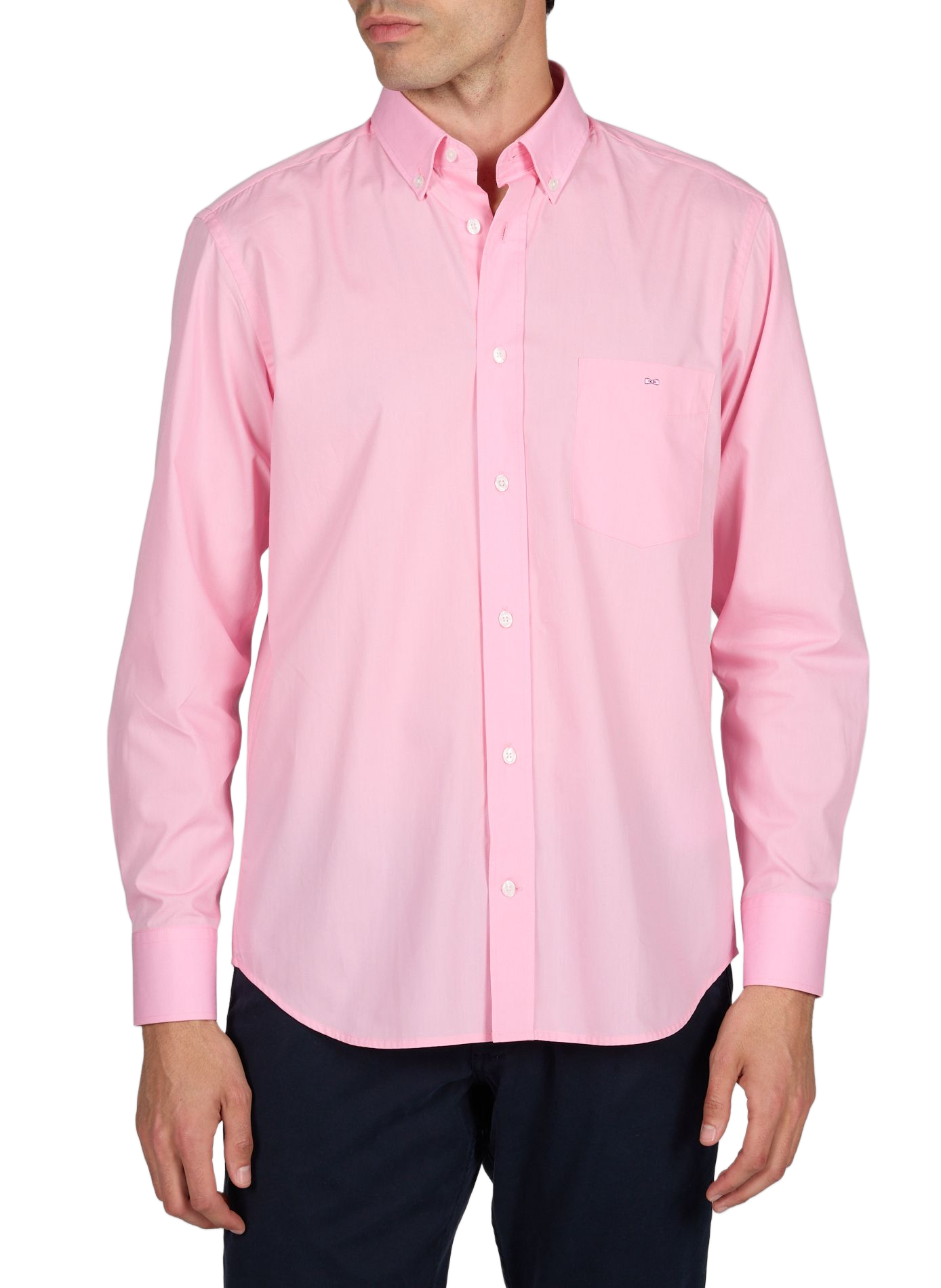 Chemise droite à poche en coton EDEN PARK Rose