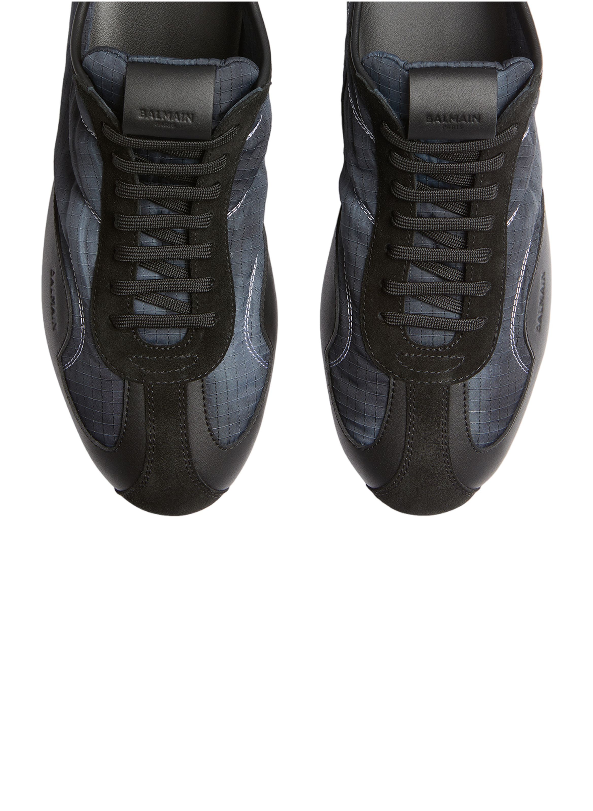 Baskets racing low en nylon et cuir BALMAIN Noir