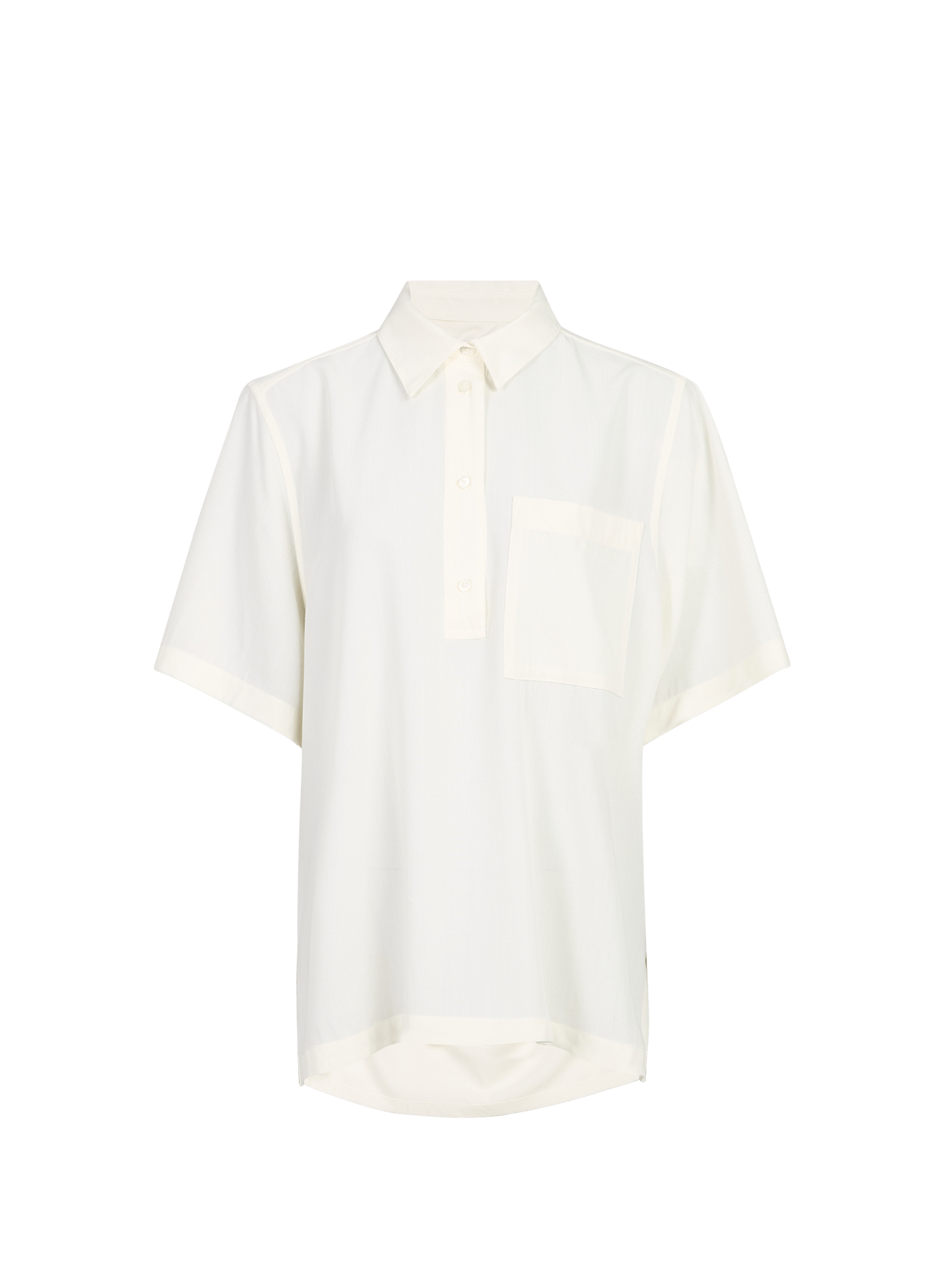 Loose-fitting short-sleeved plain blouse TOTEME Beige