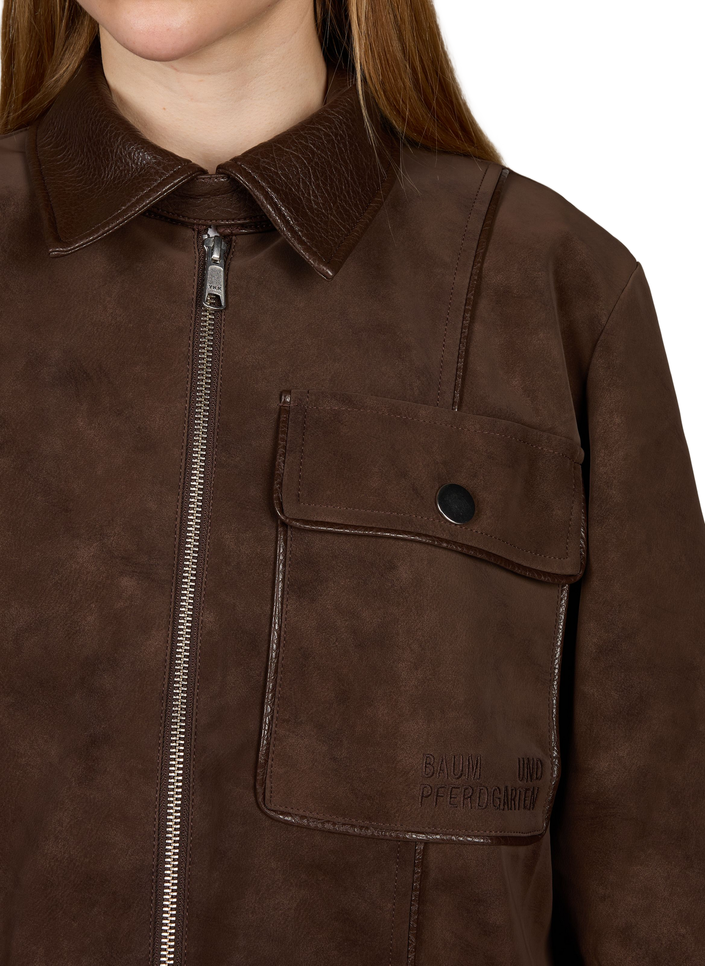 Straight jacket with classic collar BAUM UND PFERDGARTEN Brown
