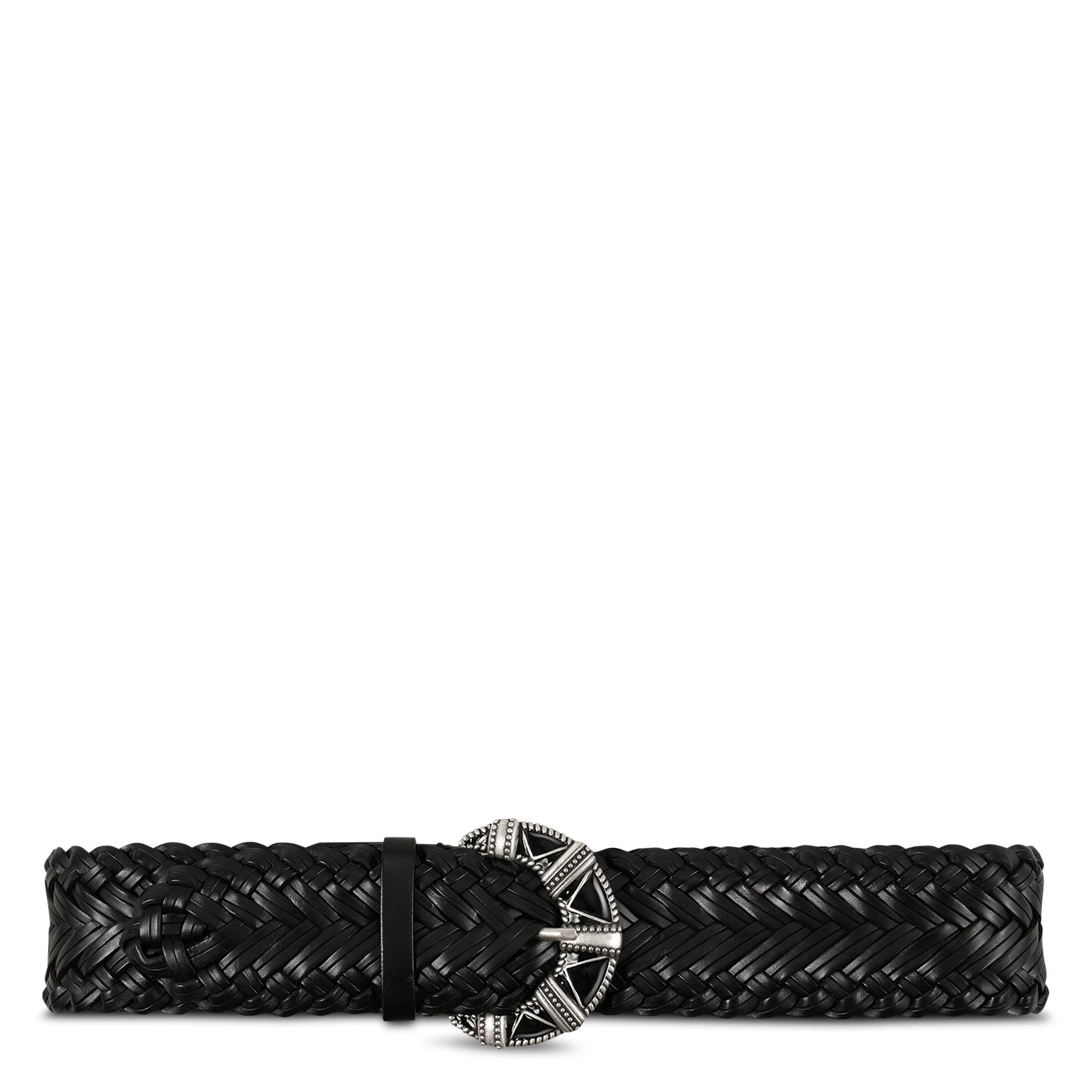 Ceinture tressée en cuir byron BA&SH Noir