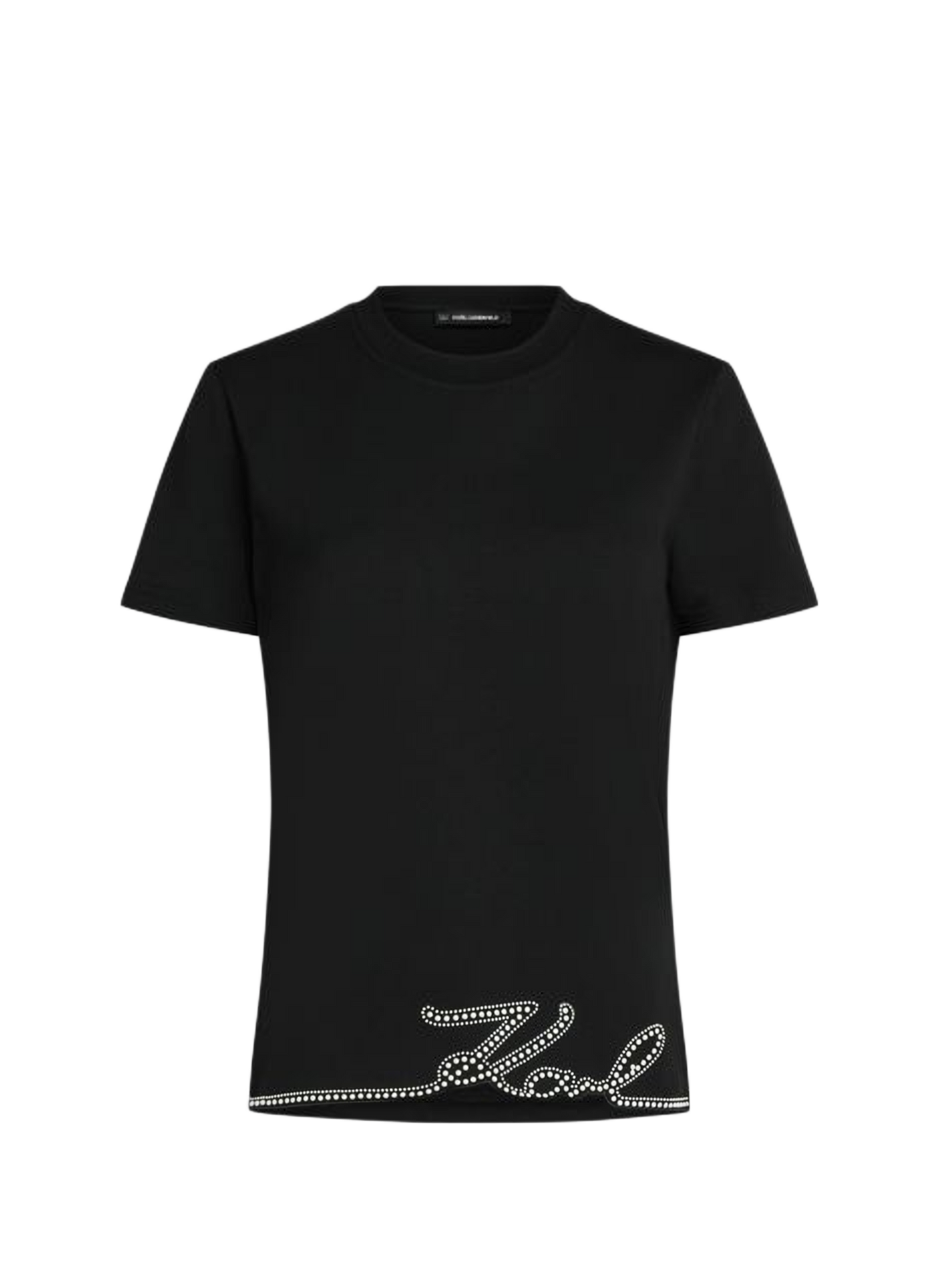 Round neck cotton t-shirt KARL LAGERFELD Black