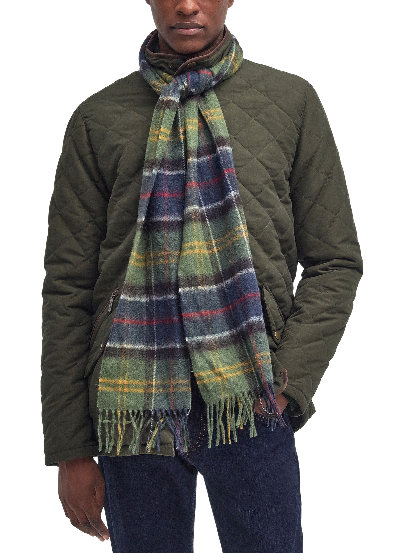 Tartan wool and cashmere scarf BARBOUR Multicolour