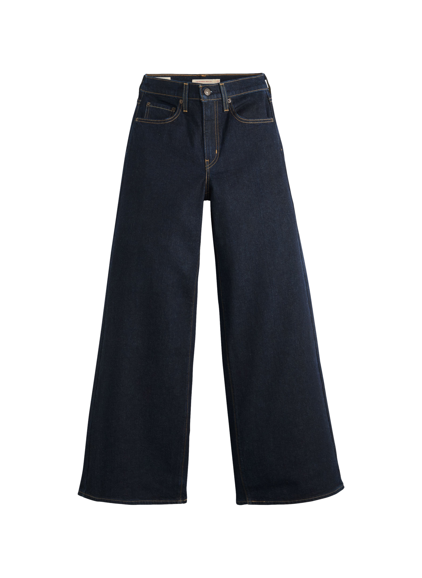 Broek 728 met hoge taille en wijde pijpen van een katoenmix LEVI'S Blauw