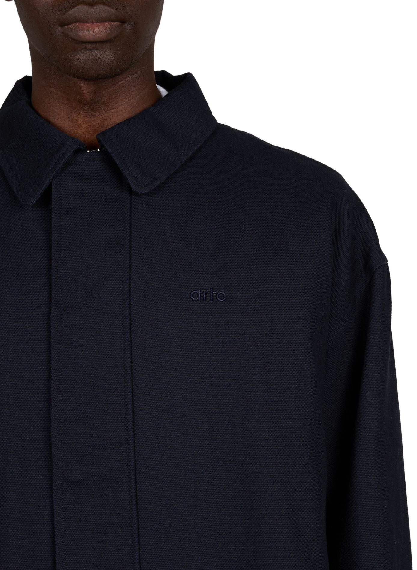 Jacket with classic collar in blended cotton ARTE ANTWERP Blue