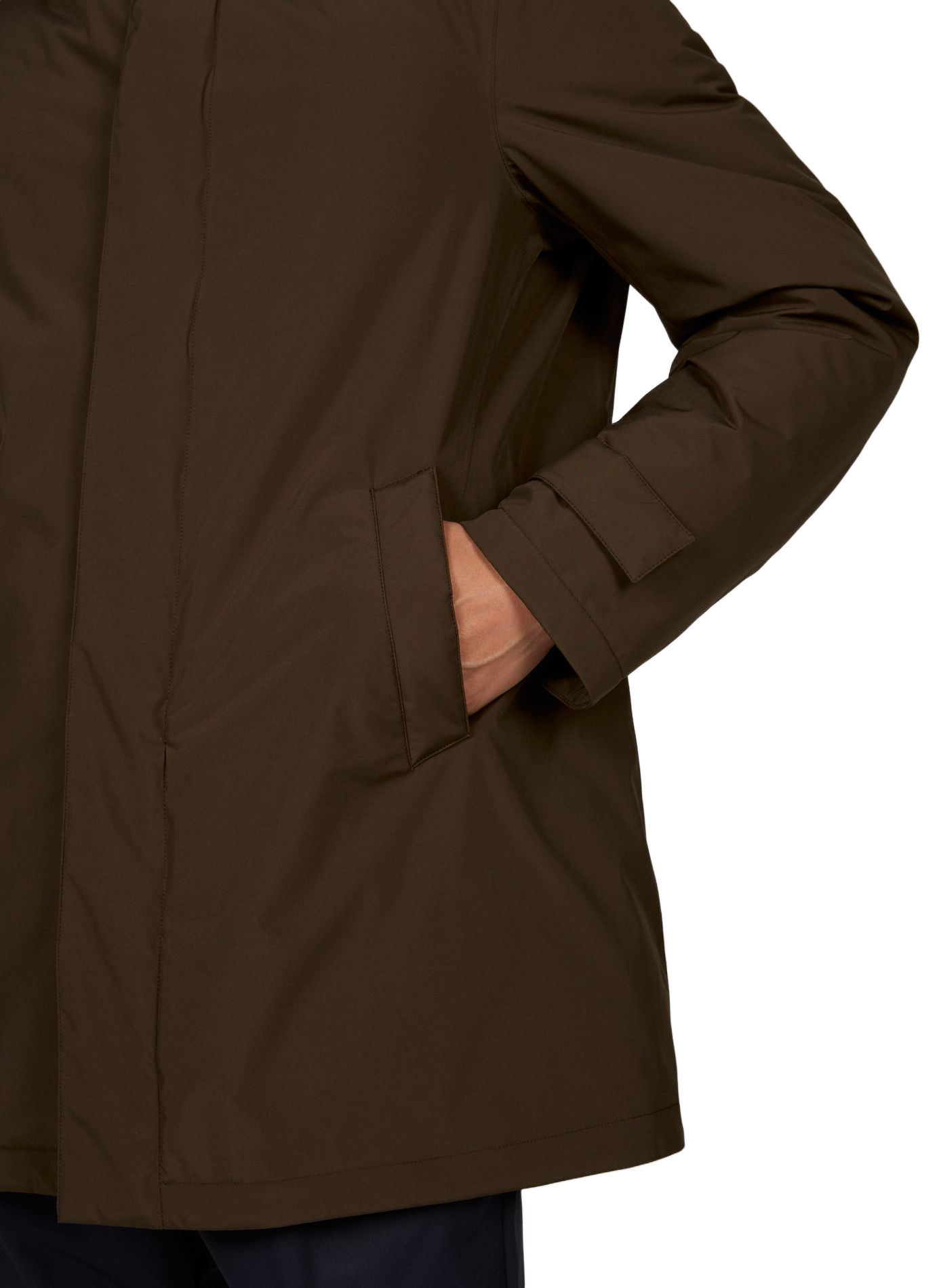 Straight hooded parka HERNO Brown
