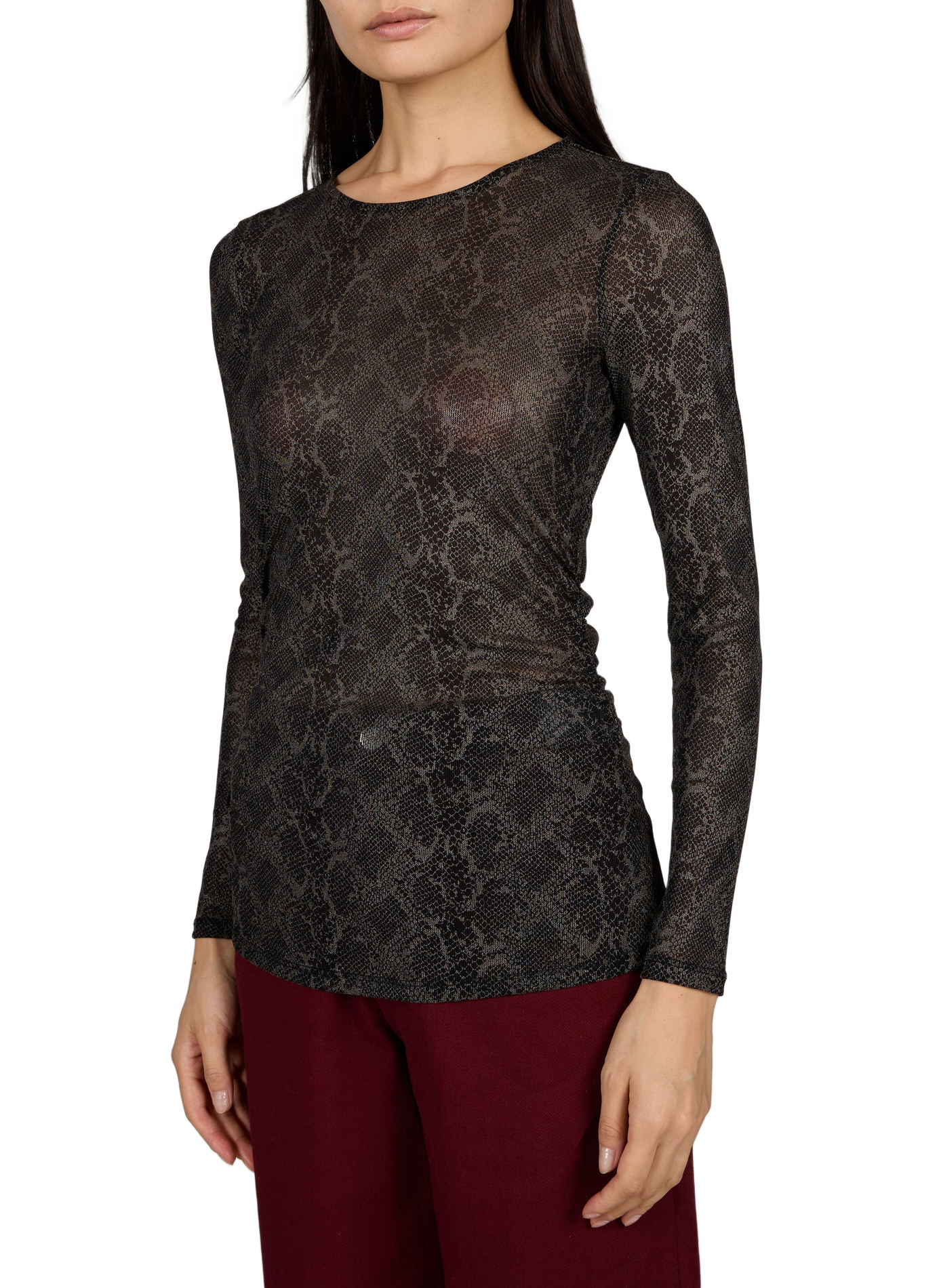Fitted Printed Top VILA Black