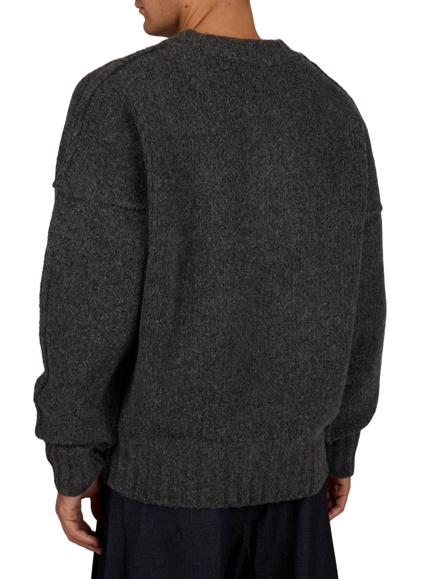 Oversized round neck sweater in blended wool SEVENTH Grey
