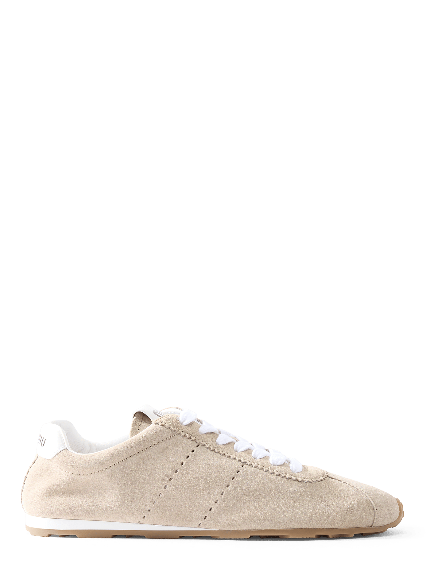 Baskets Plume en cuir de veau suédé MIU MIU Beige
