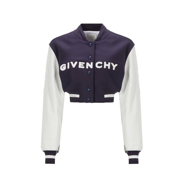 Bomber court 4G en laine et cuir