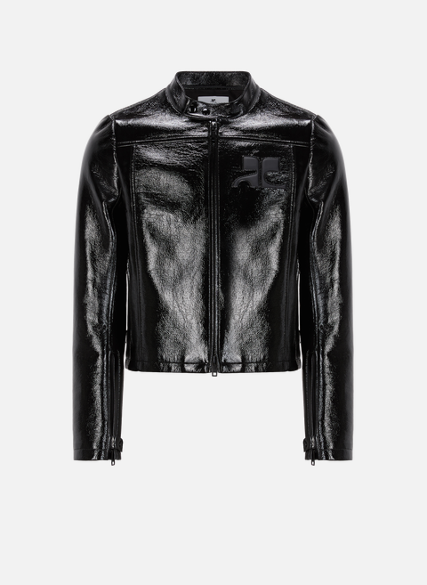 Straight black patent jacket COURRÈGES 