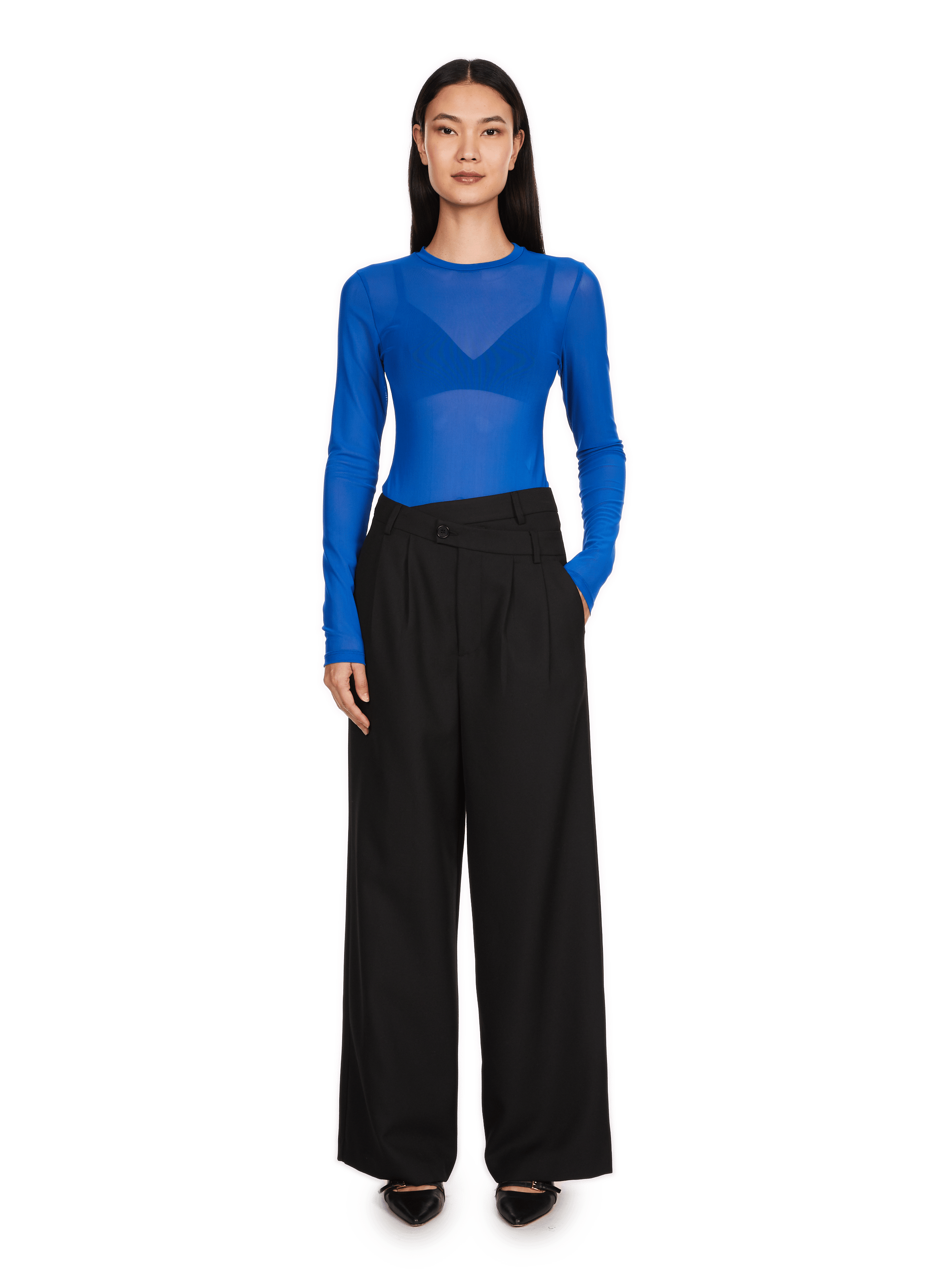 High-waisted wide-leg trousers SAISON 1865 Black