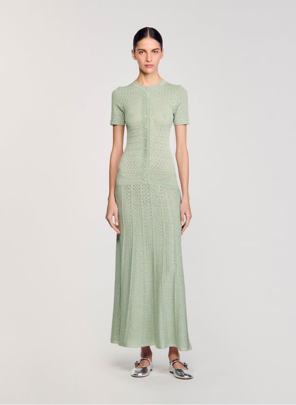 Robe longue col rond Vert by SANDRO SANDRO Robe longue col rond Vert