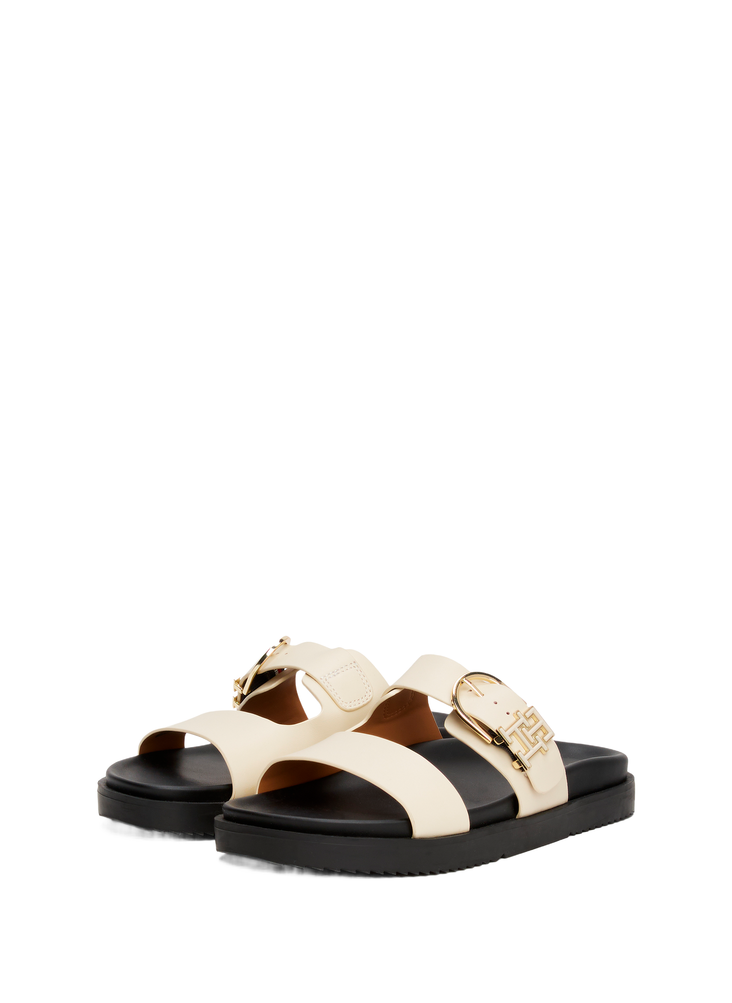 Sandales crantées en cuir  Beige